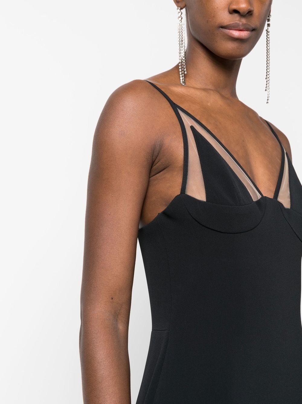 V-neck side-slit cady gown - 5
