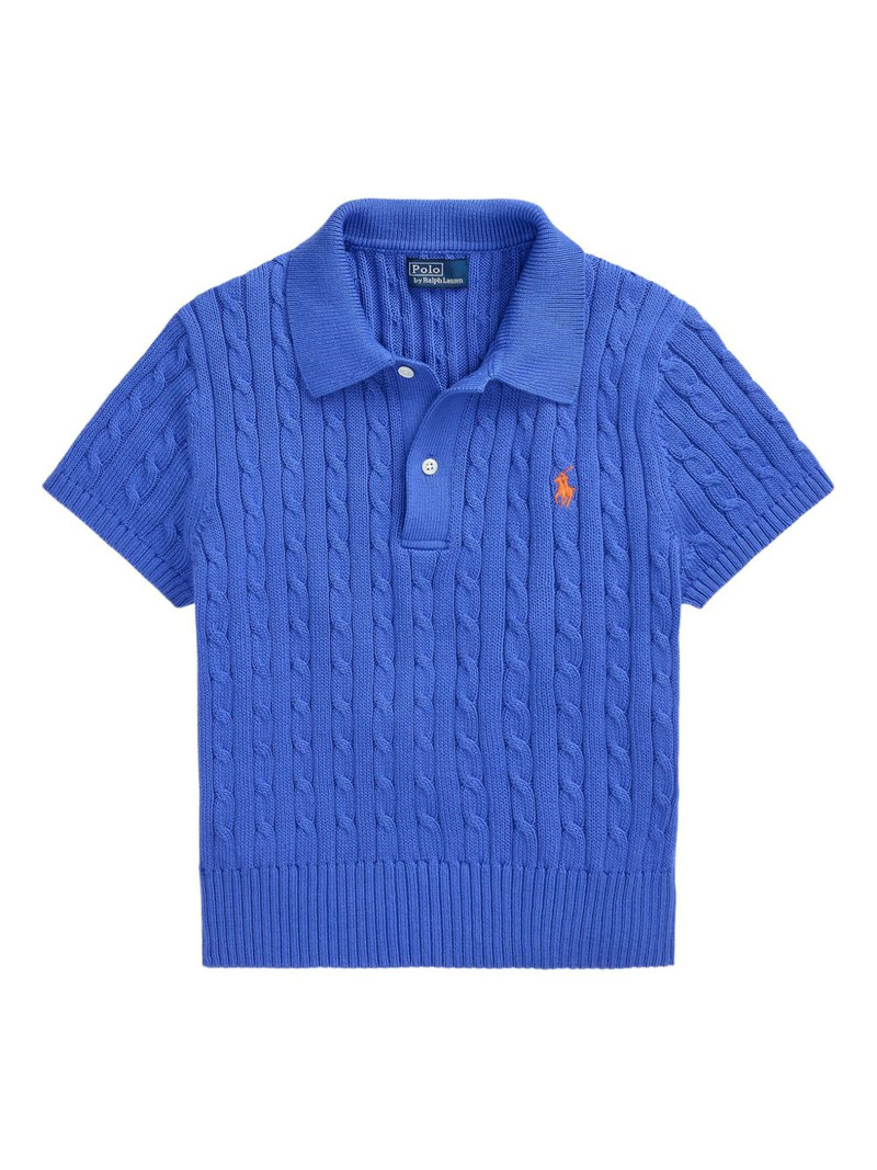 cable-knit polo top 1