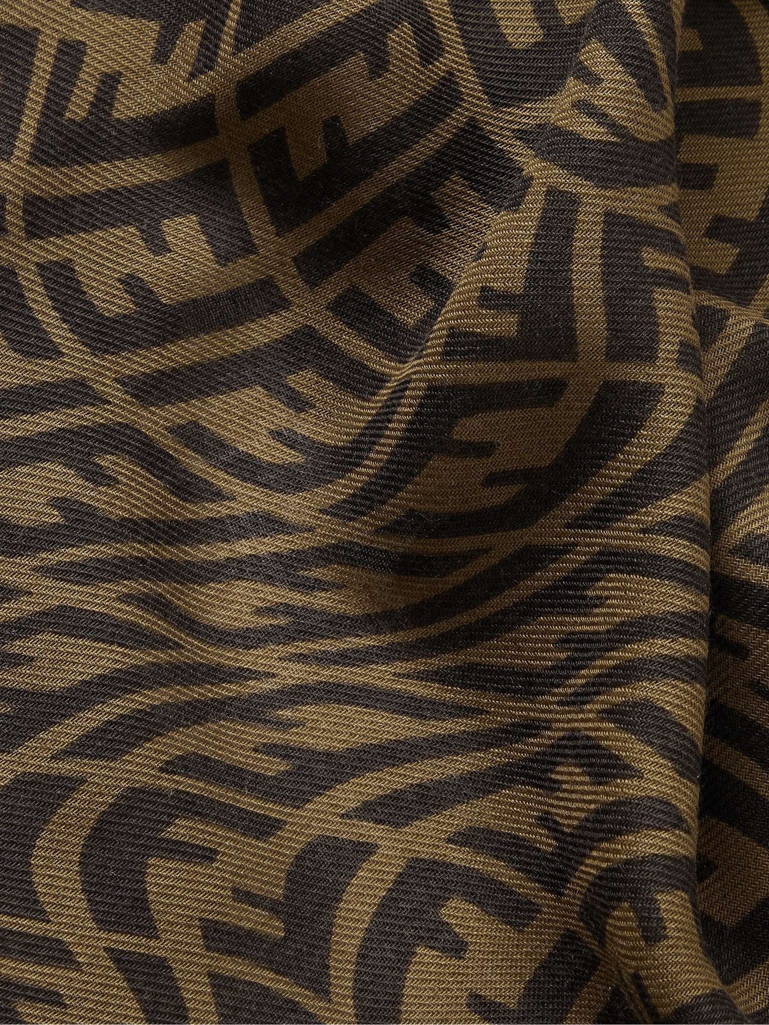 Logo-Jacquard Wool, Cashmere and Silk-Blend Scarf - 3