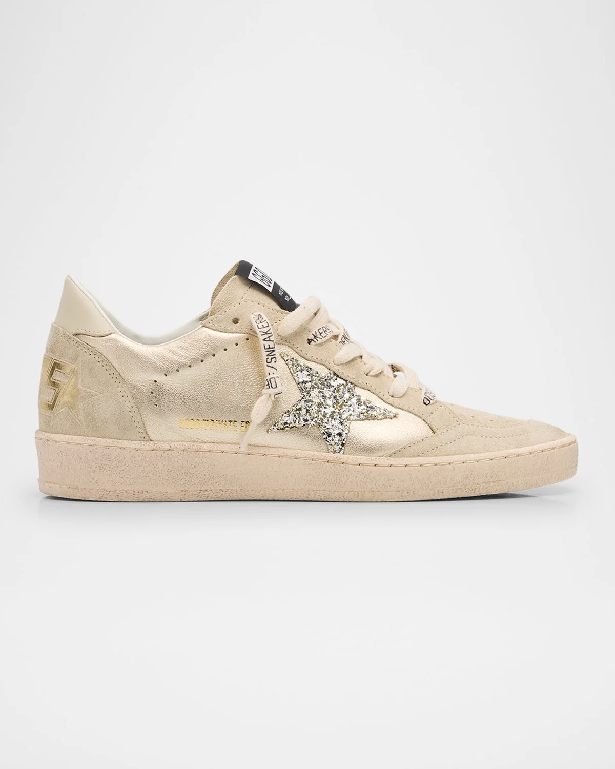 Ball Star Metallic Glitter Low-Top Sneakers - 1