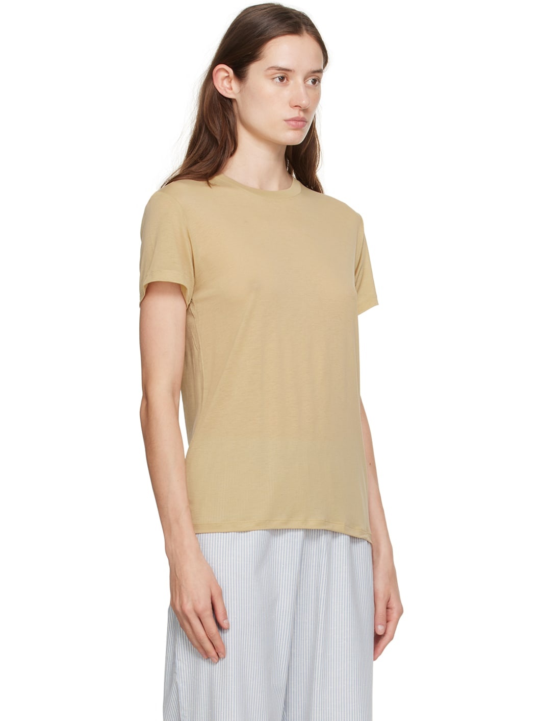 Beige Crewneck T-Shirt - 2