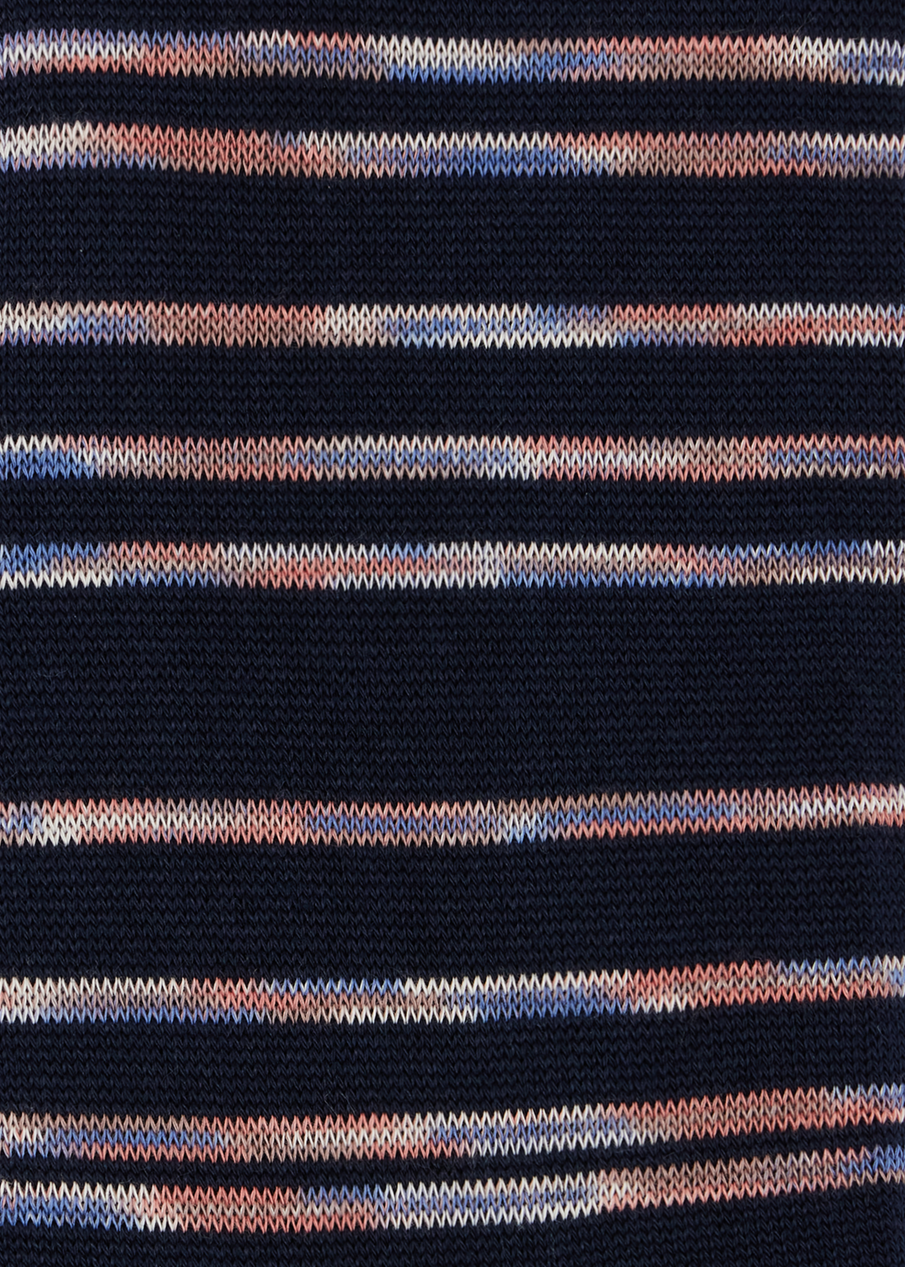 Navy Blue Cotton-Blend 'Pinstripe Signature' Socks - 3