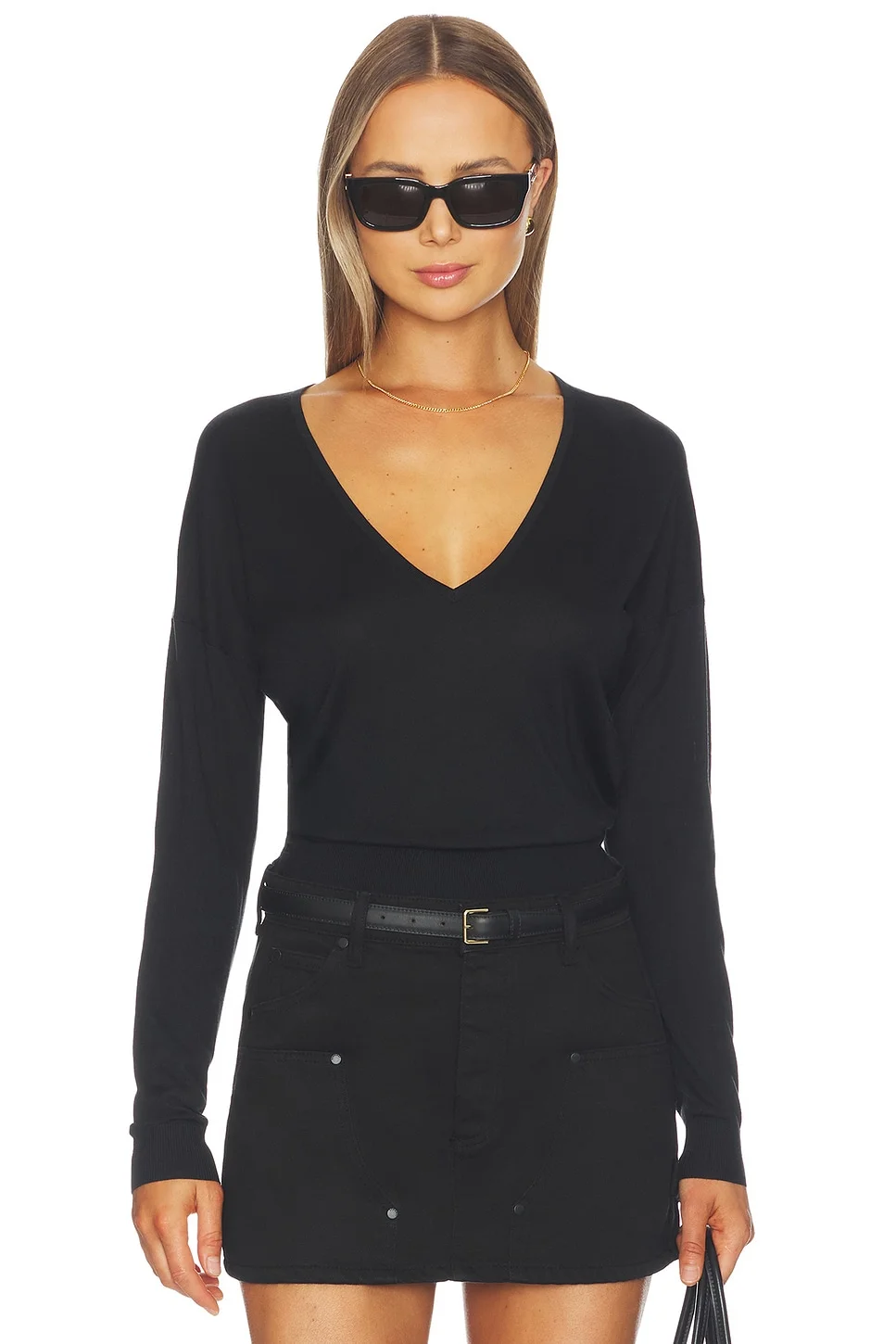 Silk Cashmere V Neck Sweater - 1