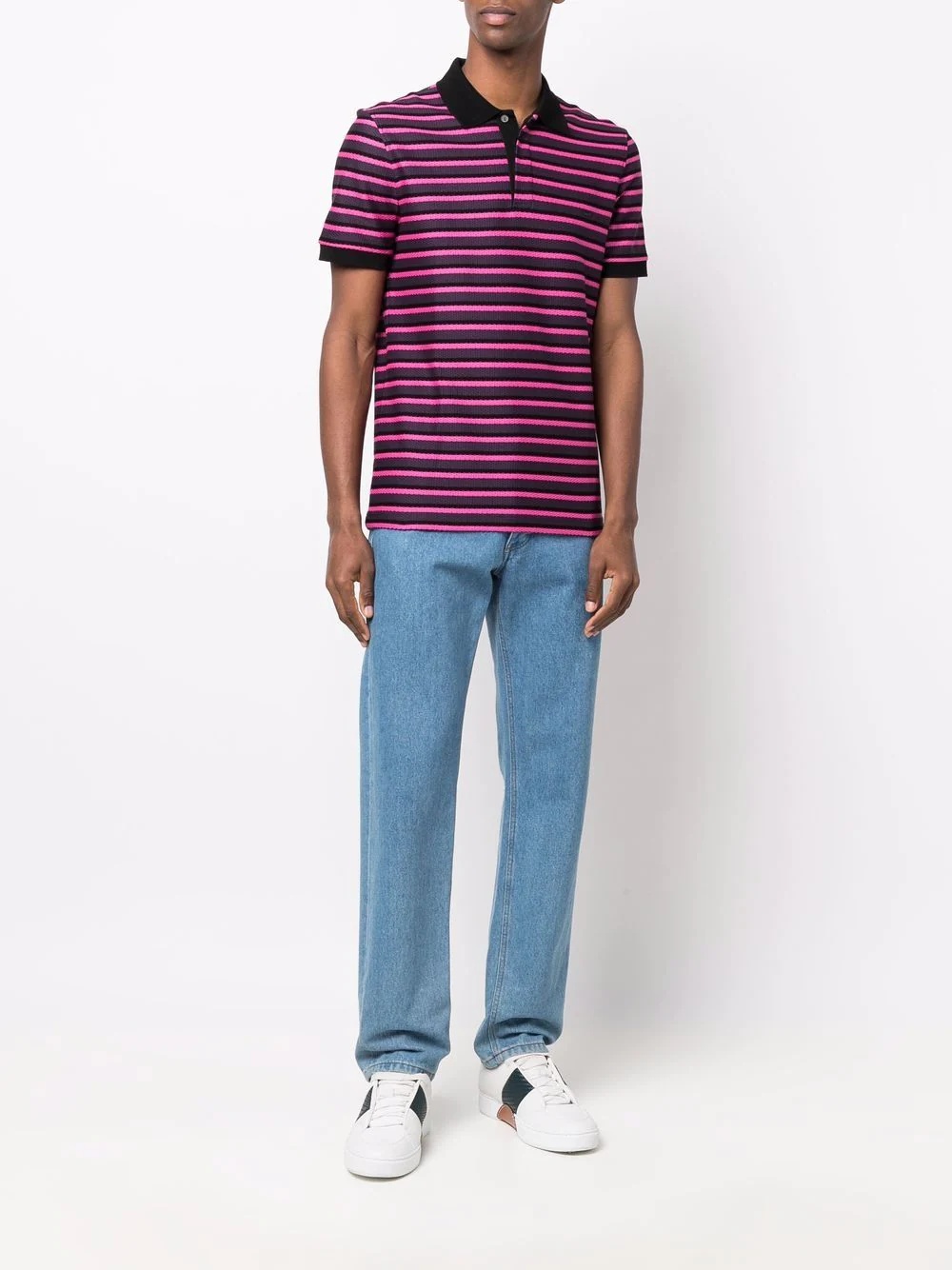 striped short-sleeve polo shirt - 2