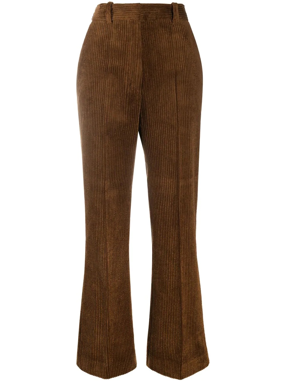 high-rise corduroy flared trousers - 1