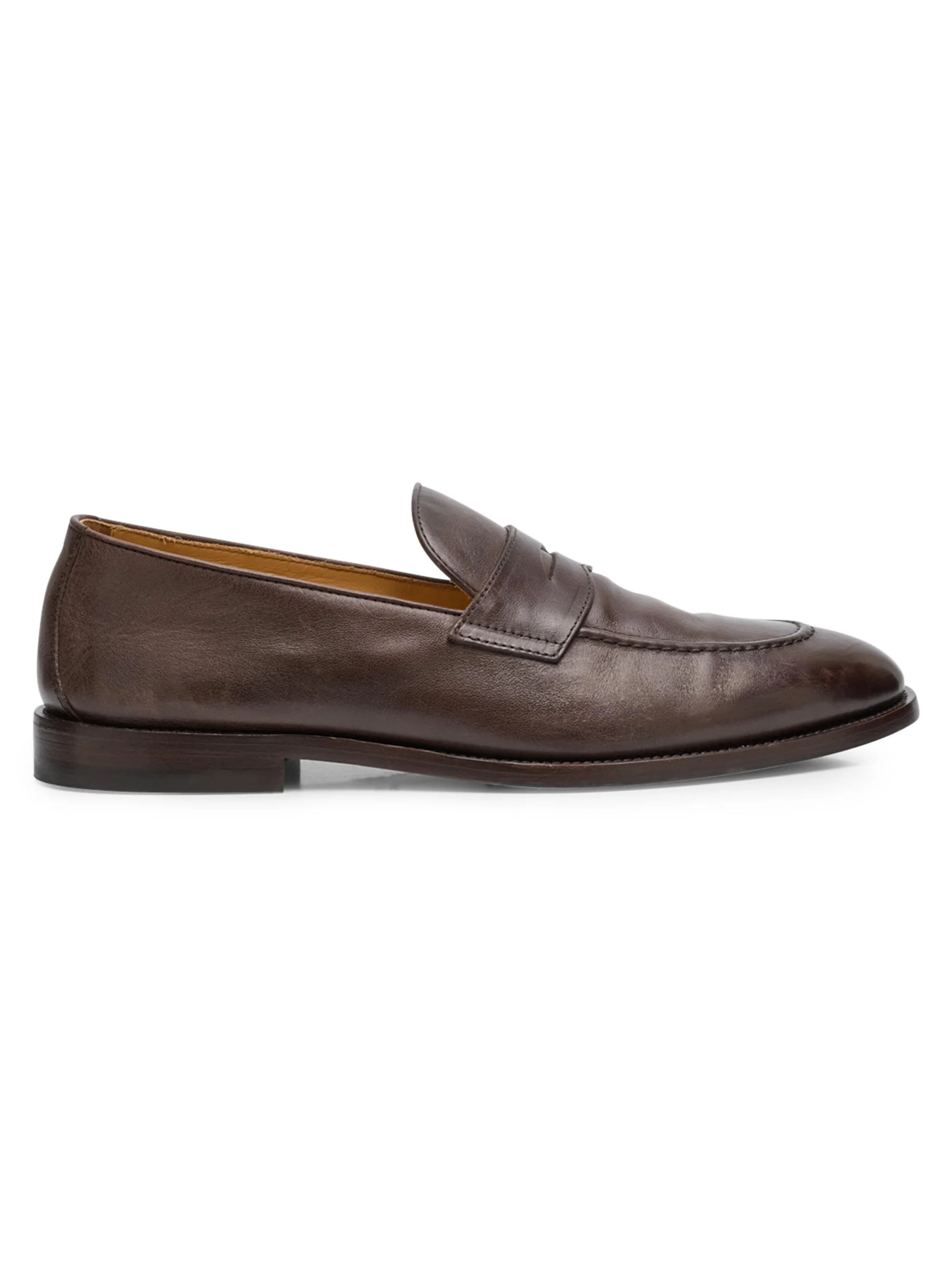 Men's Leather Penny Loafers - Brown - 1