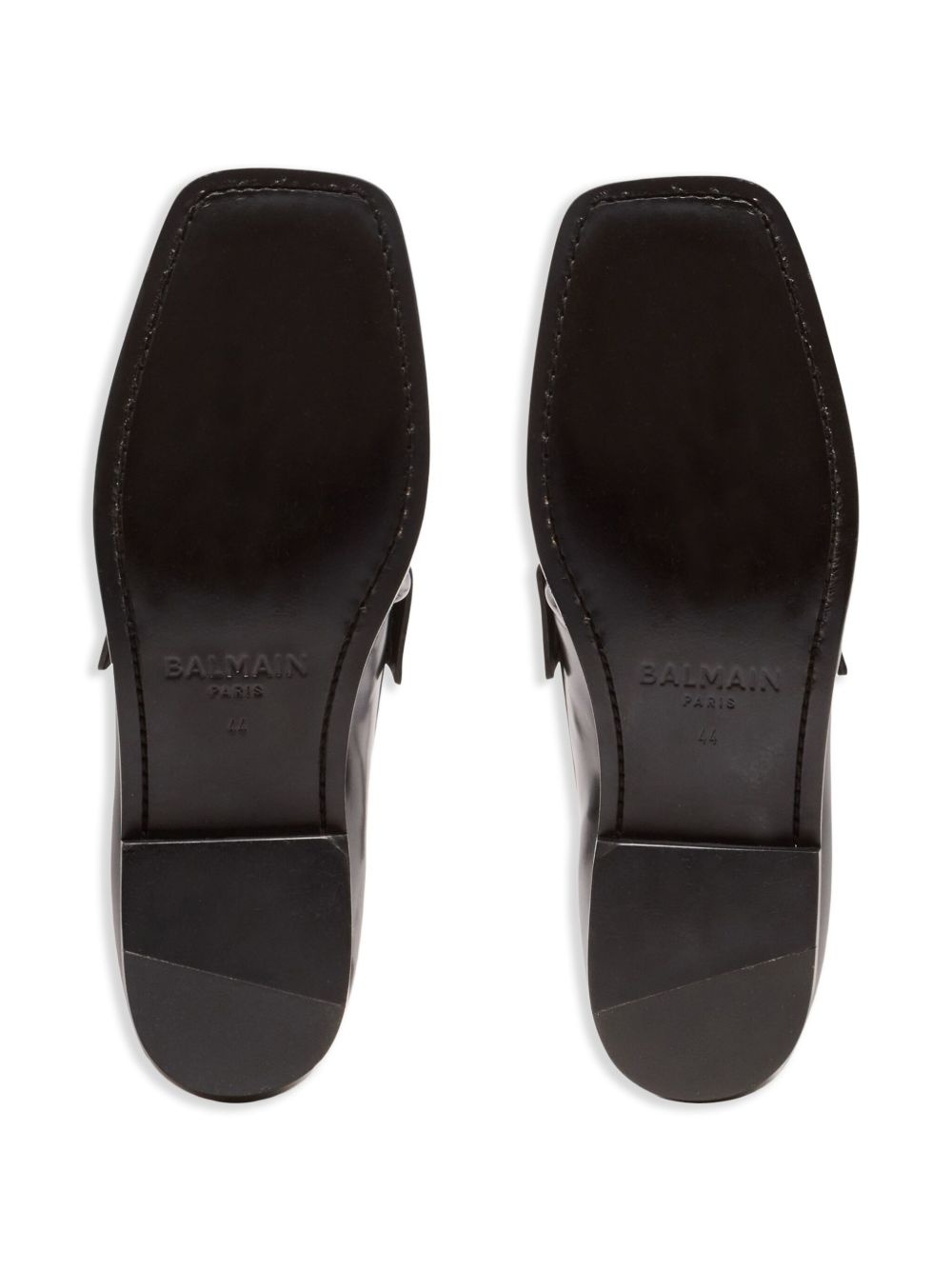 glazed leather loafers - 5