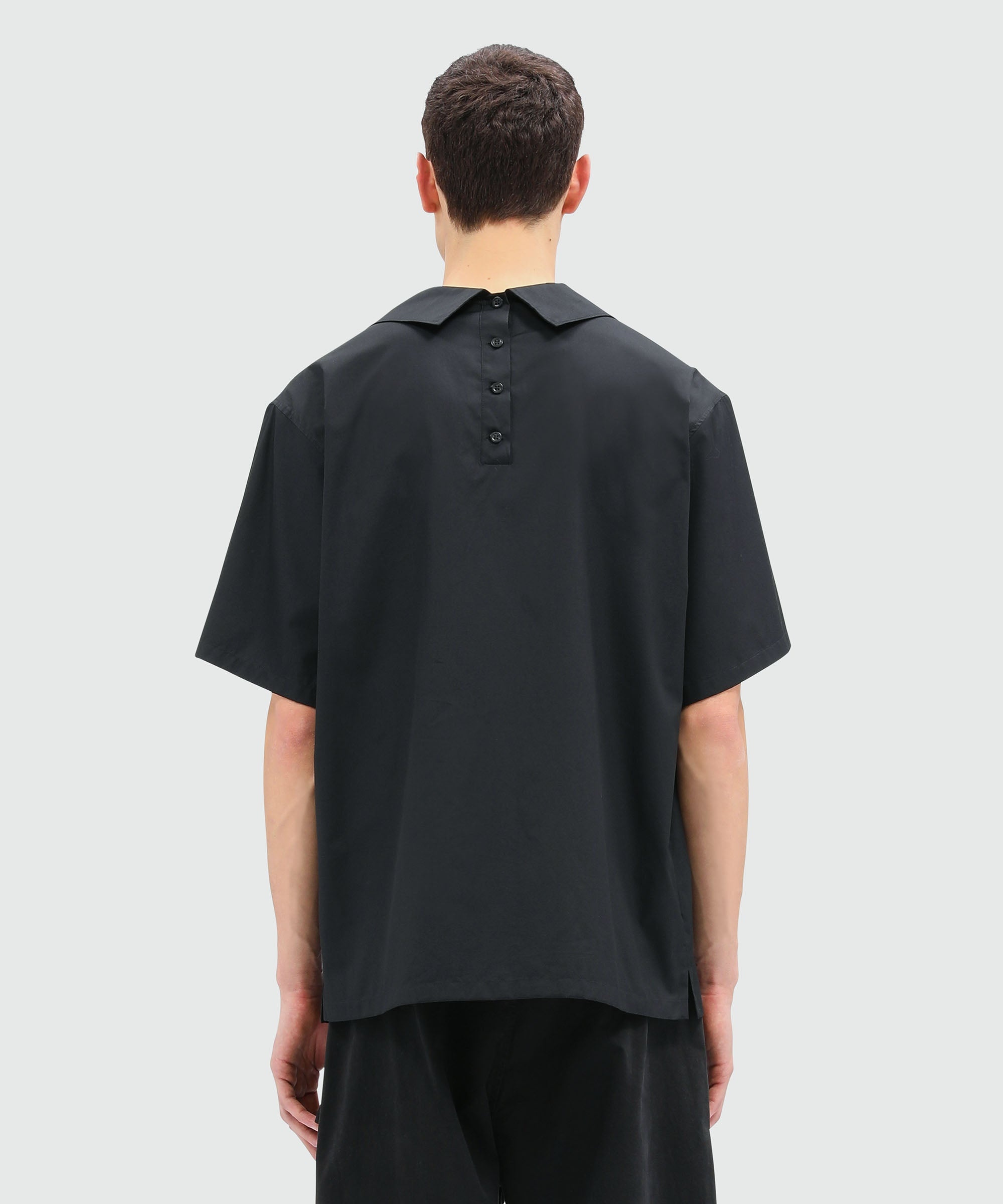 Black poplin shirt with Luke Edward Hall x MSGM embroidery - 3
