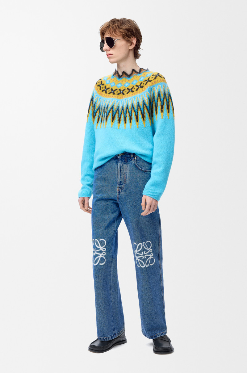 Loewe Anagram baggy jeans in denim outlook