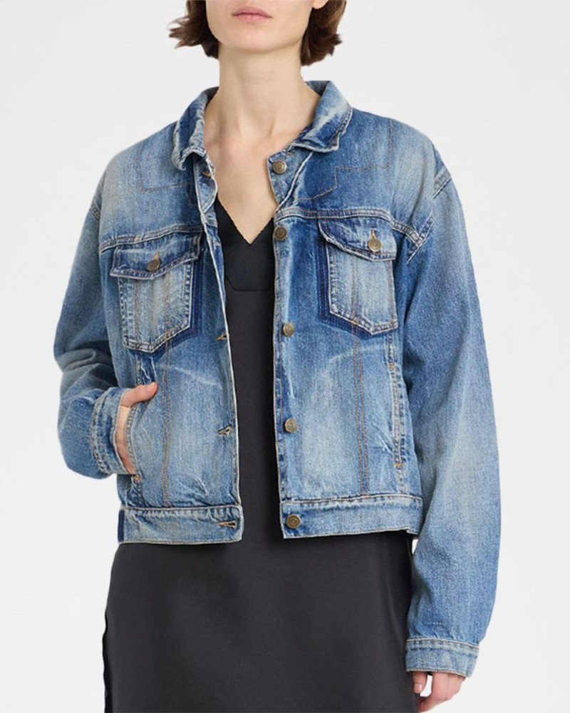 Folded-Collar Denim Jacket 4