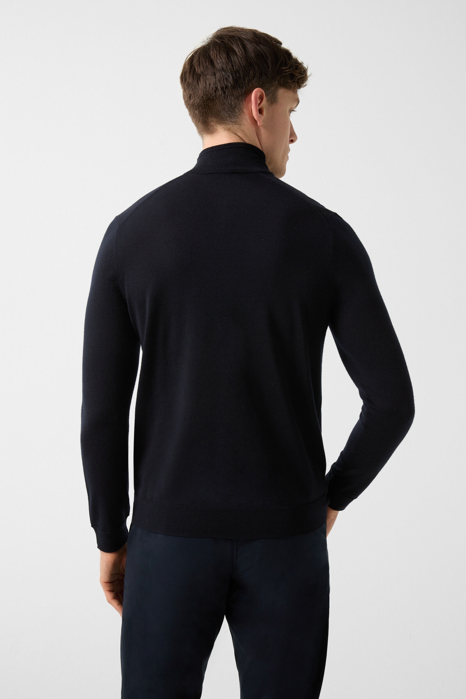 Ouri Half-zippered sweater in Navy blue - 3