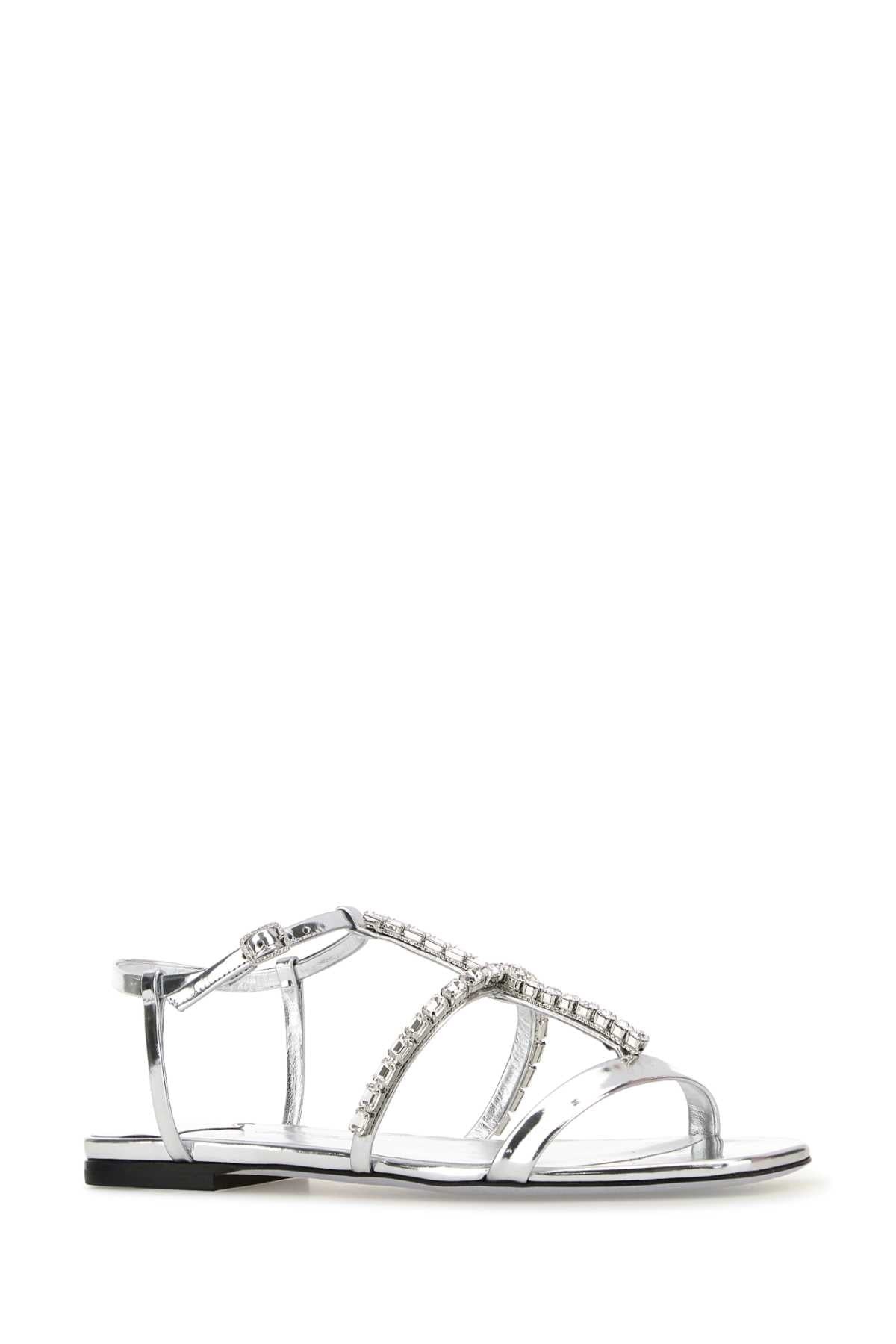 Jimmy Choo Women Silver Leather Gwyn Sandals - 2
