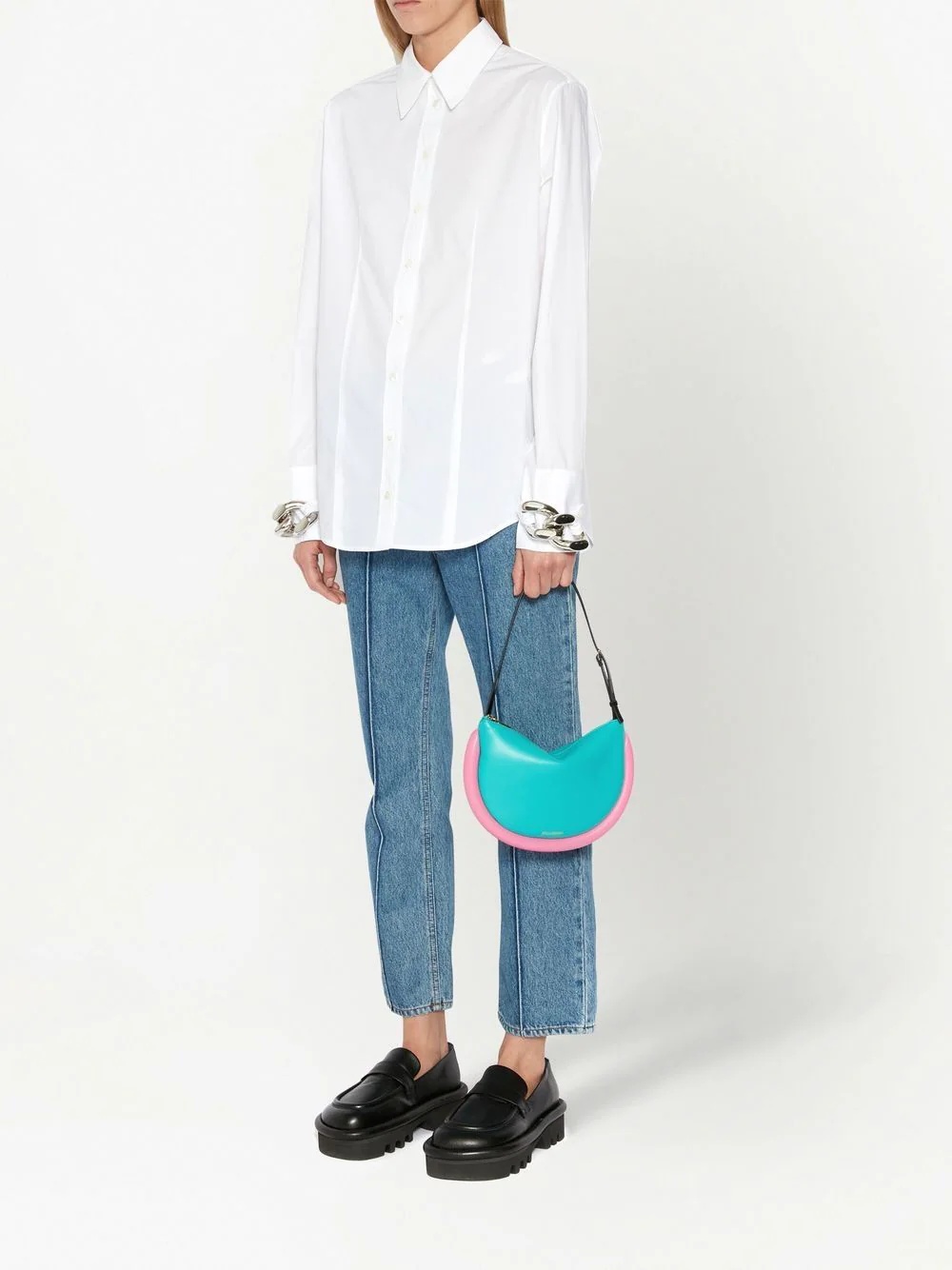 chain-link poplin shirt - 3