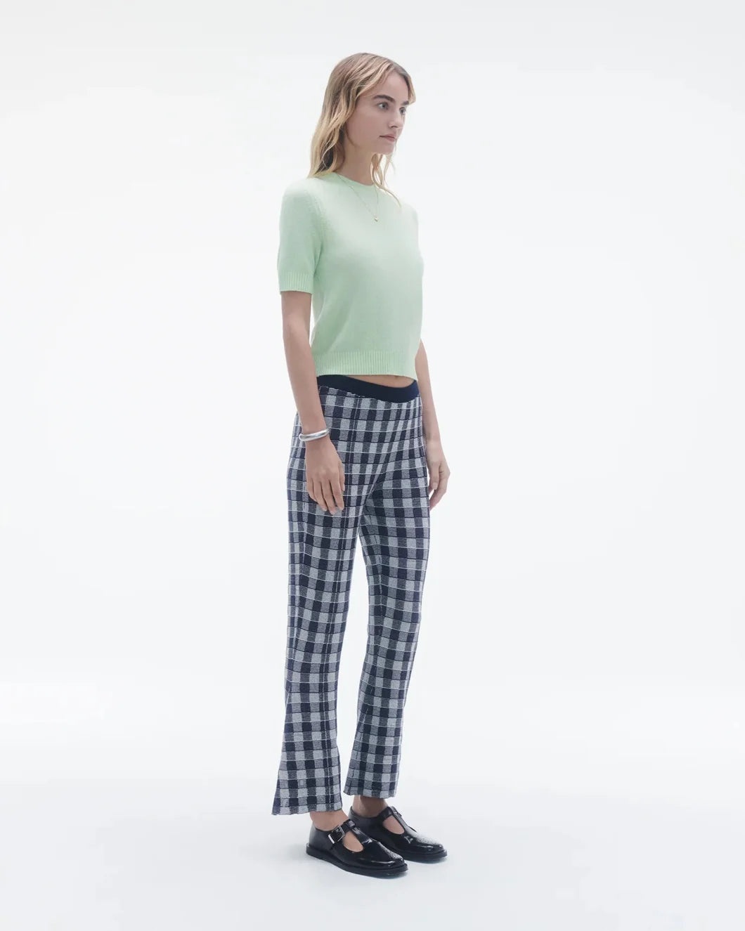 GINGHAM FLARE PANT - 3