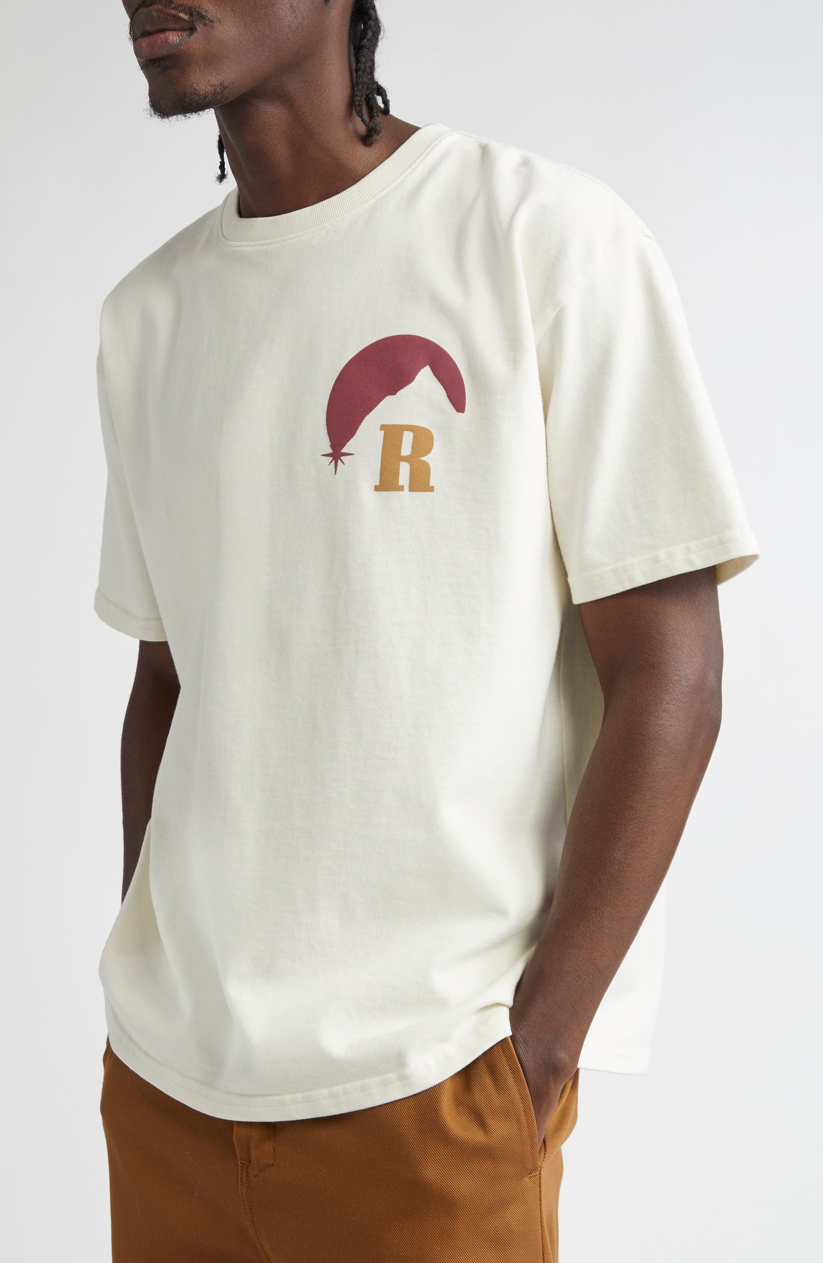 Rhude Rhude Moonlight Graphic T-Shirt in Vtg White/Red at