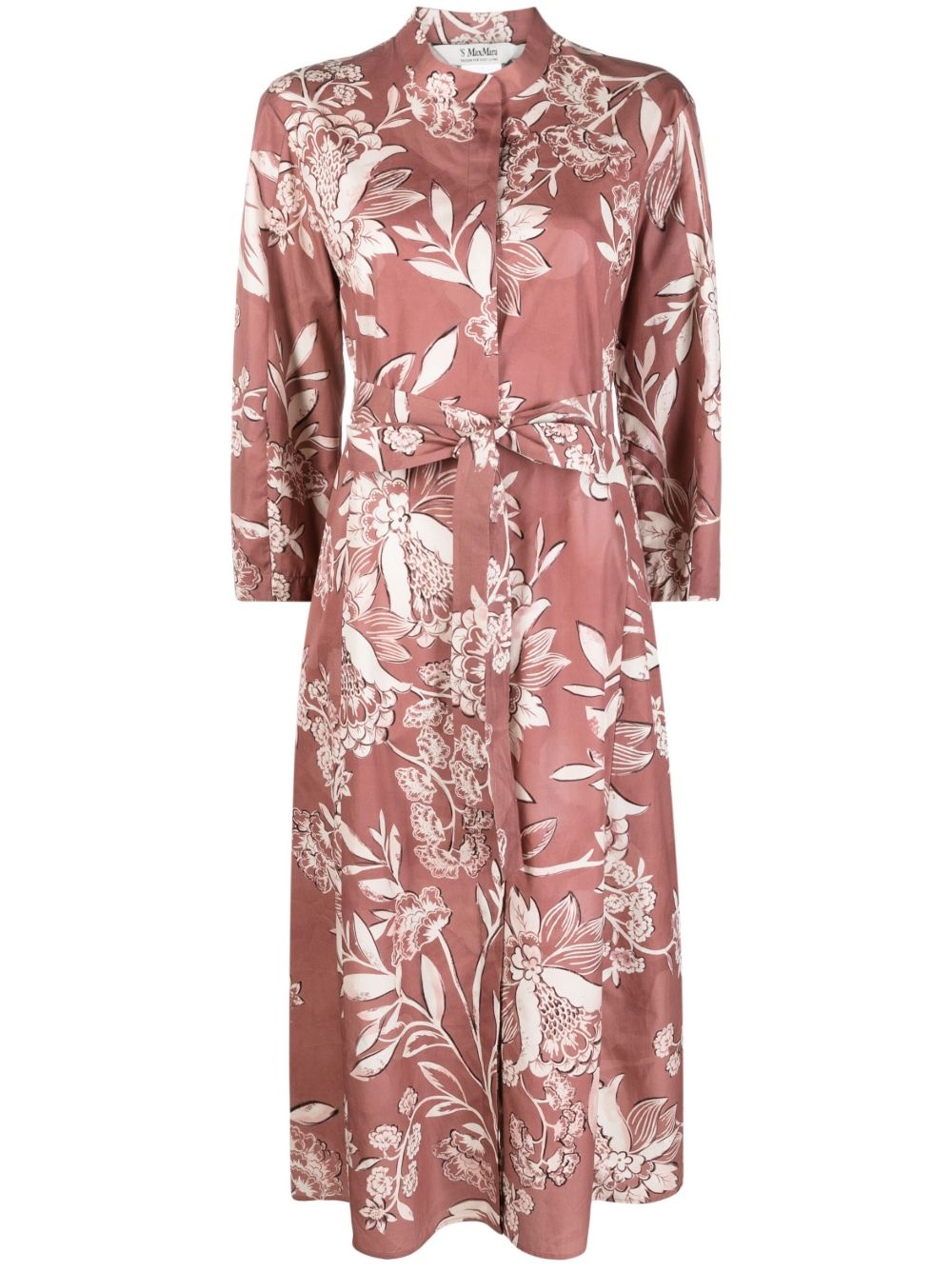 floral-print shirt dress - 1