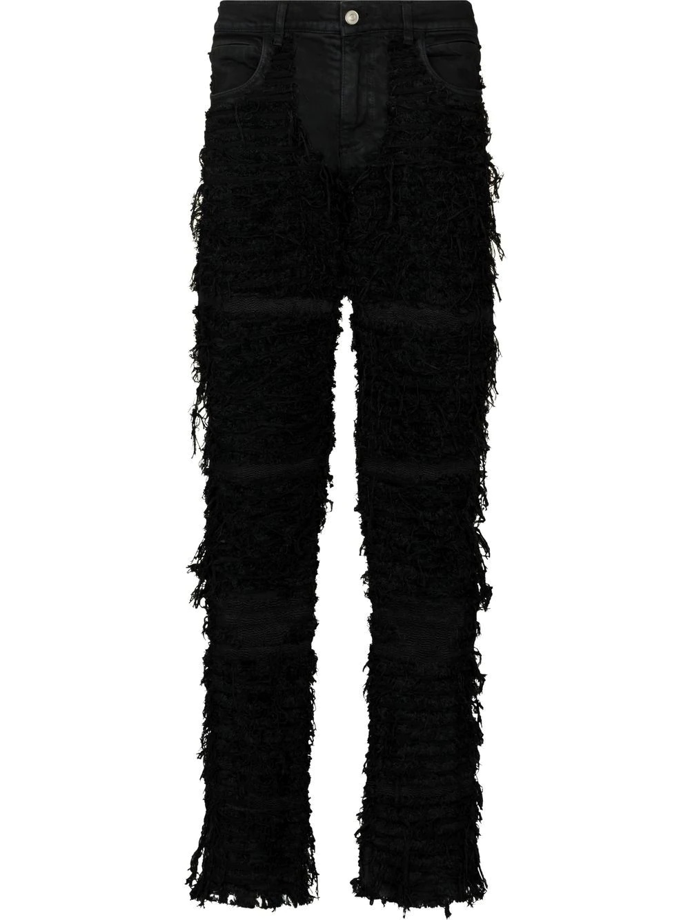 x Blackmeans distressed straight-leg jeans - 1