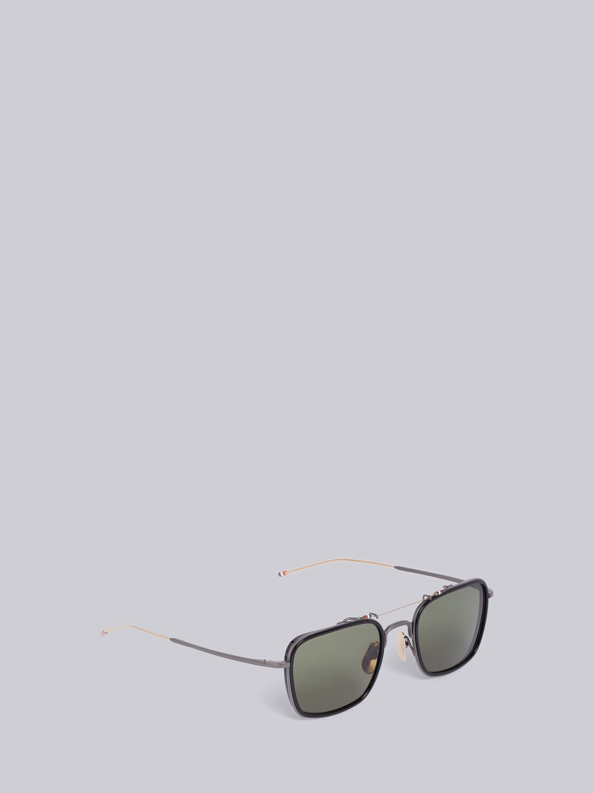 TB816 - Black Rectangular Aviator Sunglasses - 4