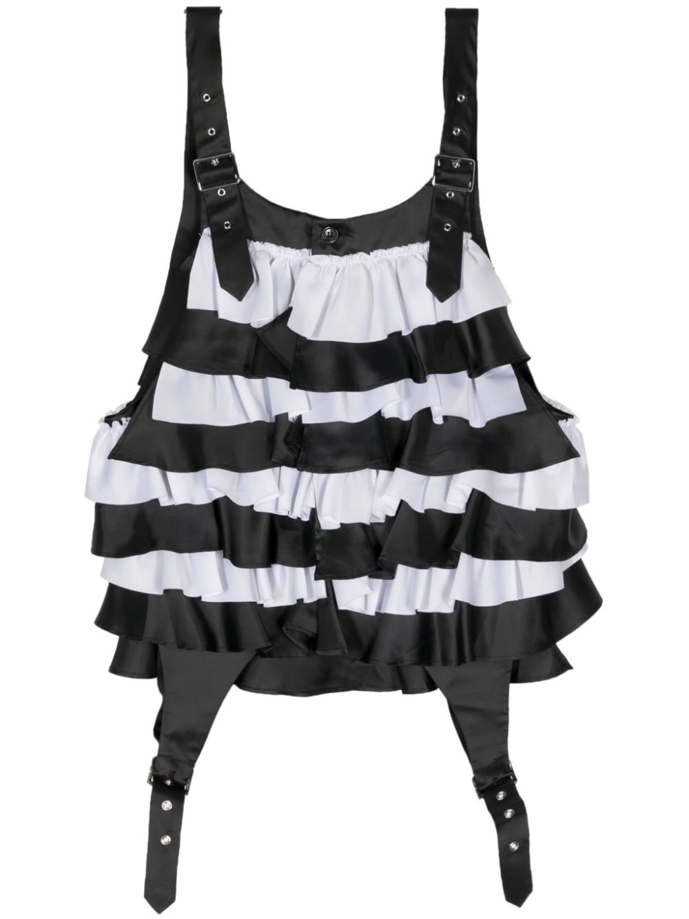 two-tone ruffled top - 1