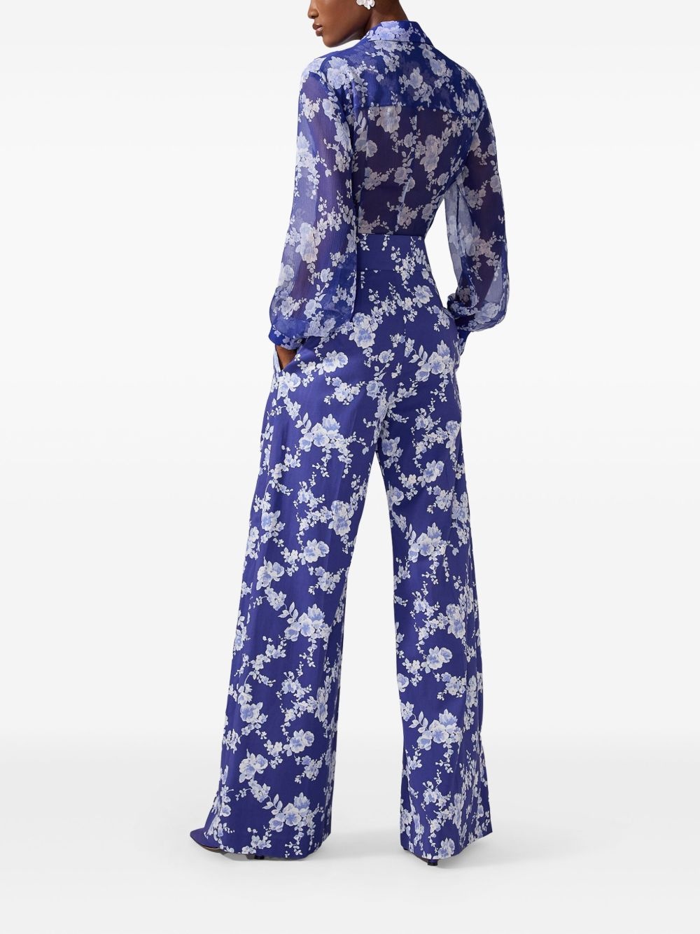 floral-print wide-leg trousers - 3