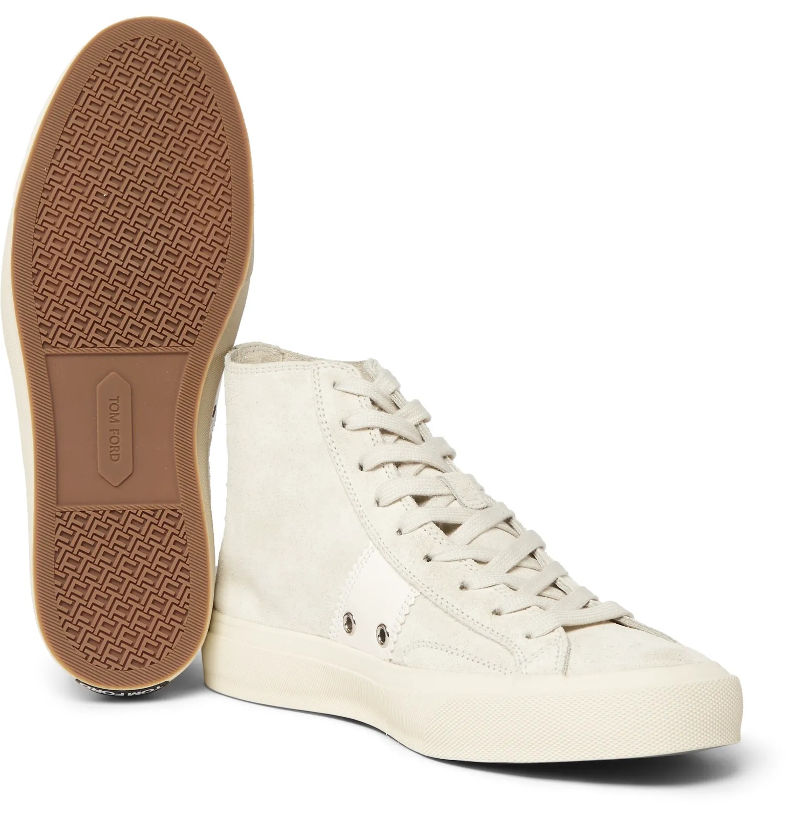 Cambridge Leather-Trimmed Suede High-Top Sneakers - 17