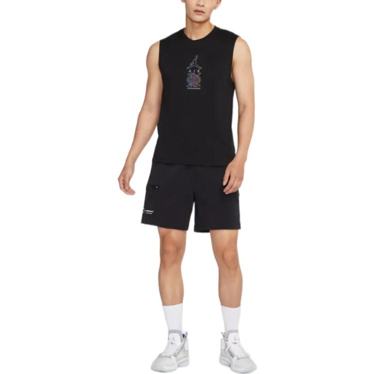 Air Jordan Dongdan Logo Printing Sleeveless Training Black Vest DV6277-010 - 2
