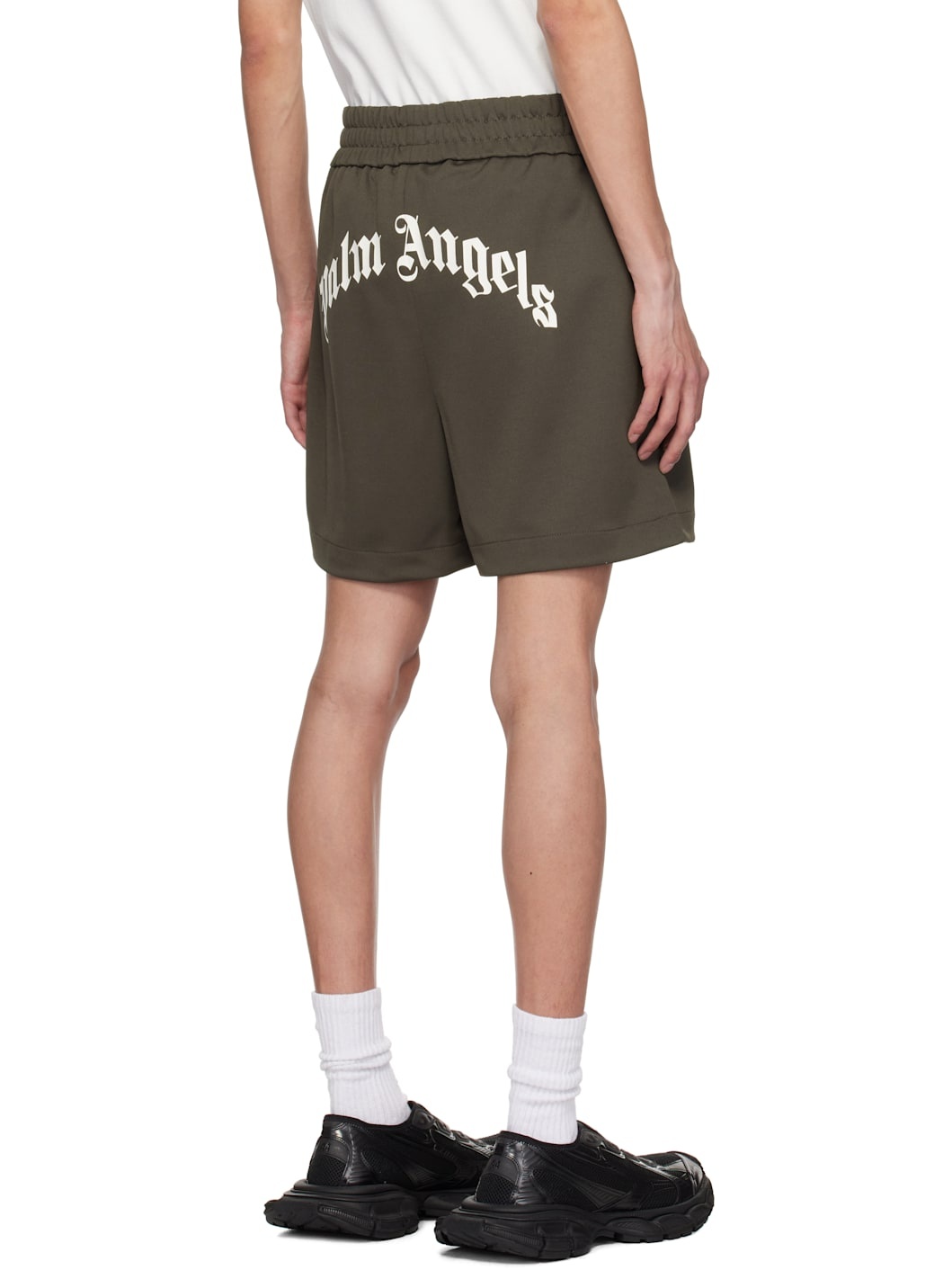 Gray Curved Logo Shorts - 3