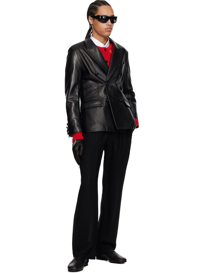 ERNEST W. BAKER Black Pin Stripe Straight Fit Track Pants outlook