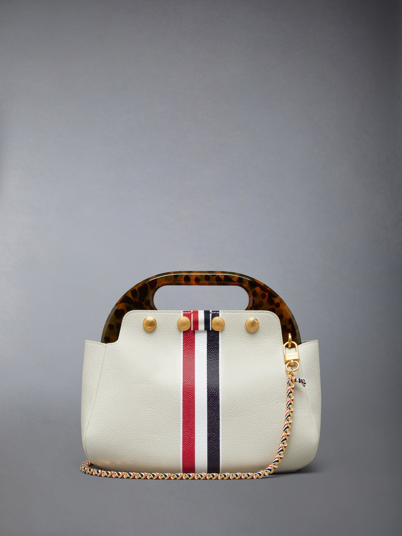 RWB STRIPE MINI TEVIOT BAG IN PEBBLE GRAIN LEATHER 1