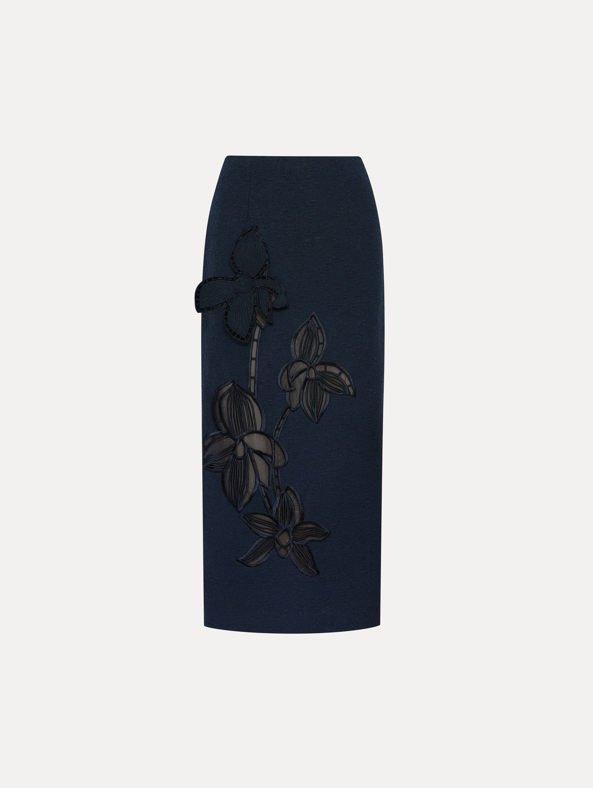 ORCHID EMBROIDERED TWEED SKIRT - 1