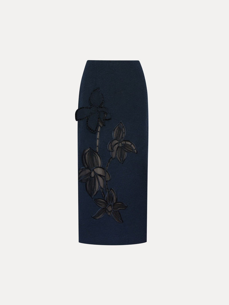 ORCHID EMBROIDERED TWEED SKIRT 1