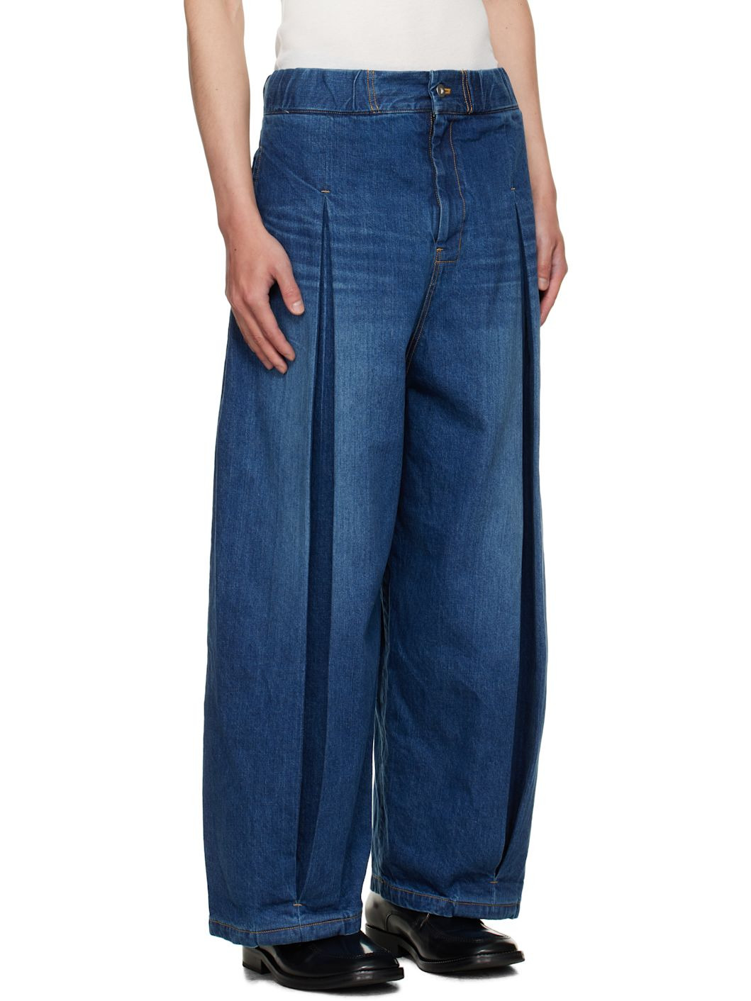 Blue Box Pleat Jeans - 2