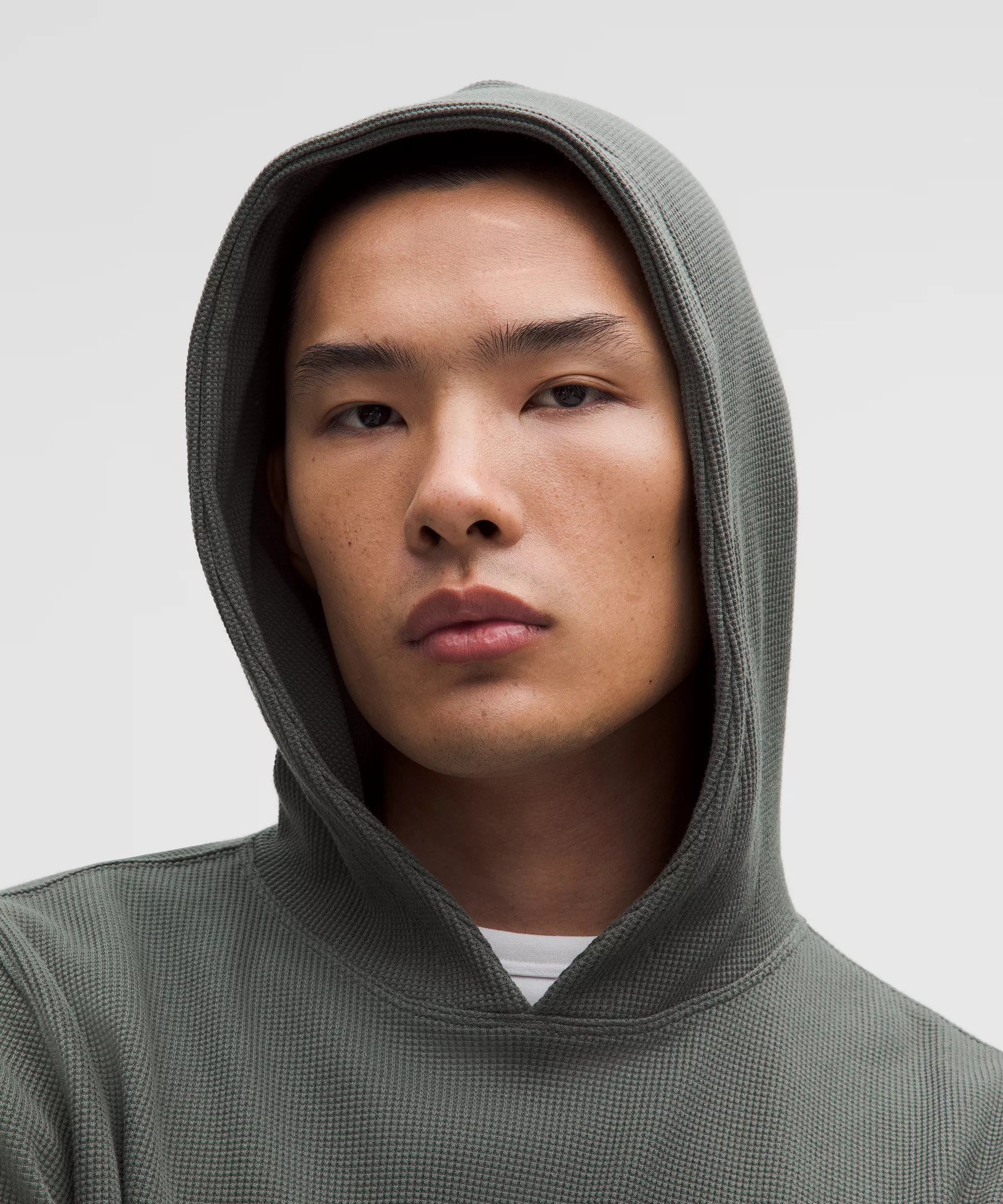 Cotton-Blend Waffle Knit Hoodie - 4