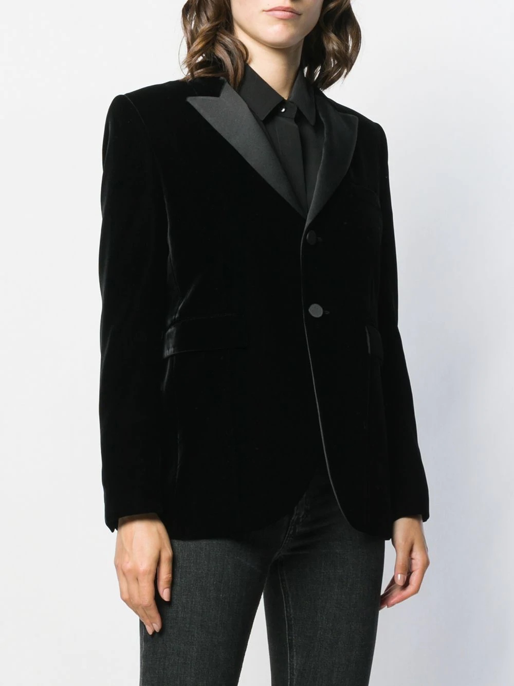 velvet tailored blazer - 3