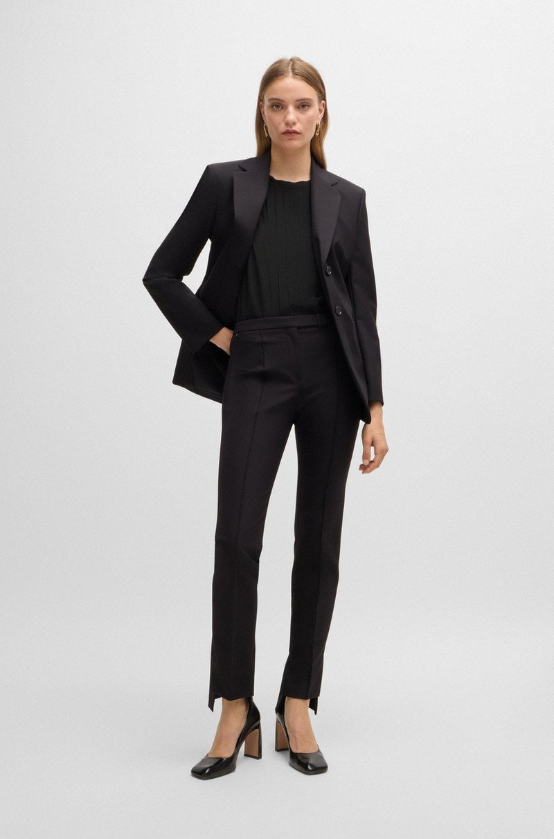 BOSS LONG-SLEEVED BLOUSE IN WASHED SILK WITH PLEATED FRONT outlook