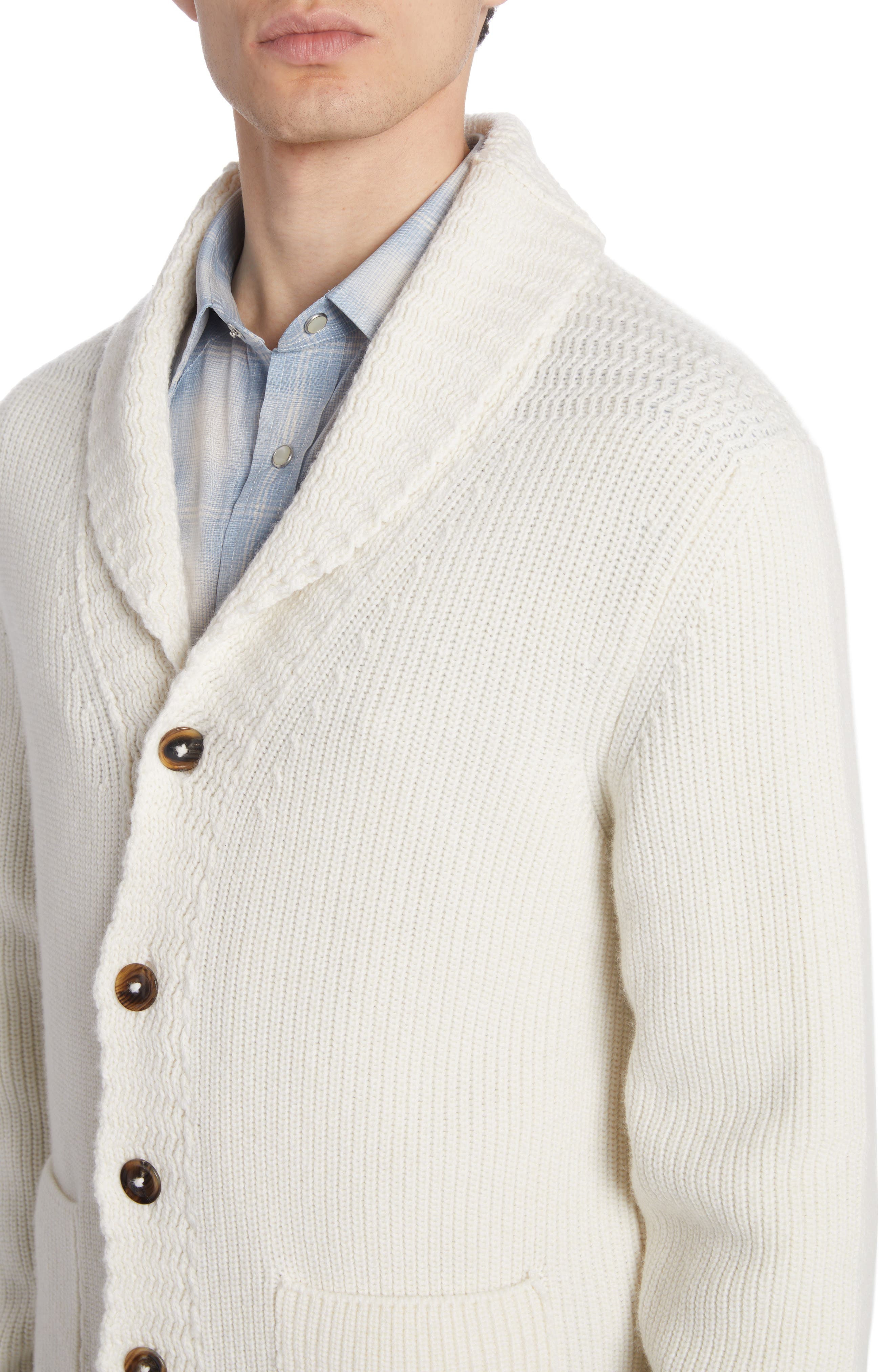 Shawl Collar Cashmere Cardigan - 4