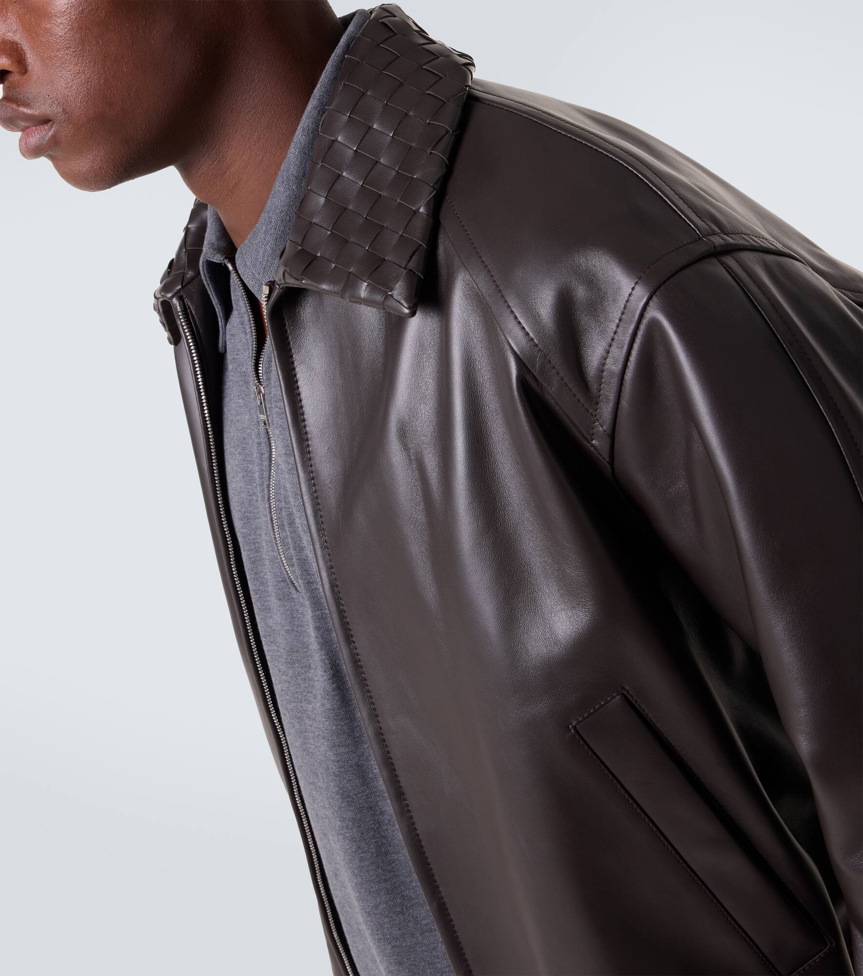 Intreccio leather jacket - 6