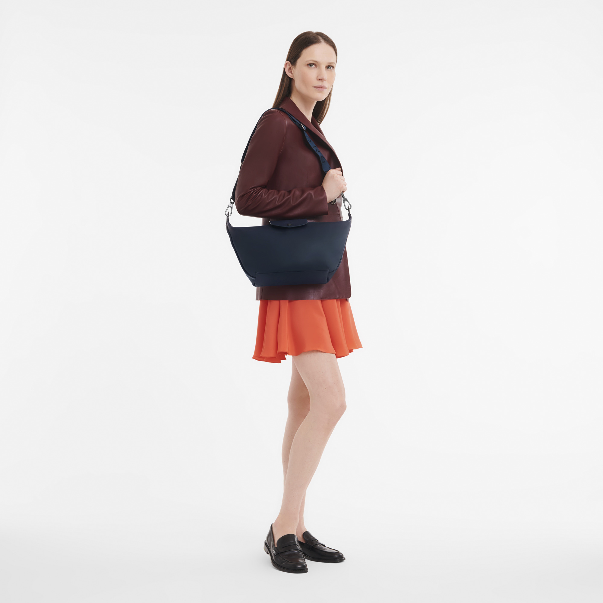 Le Pliage Xtra S Hobo bag Navy - Leather - 2
