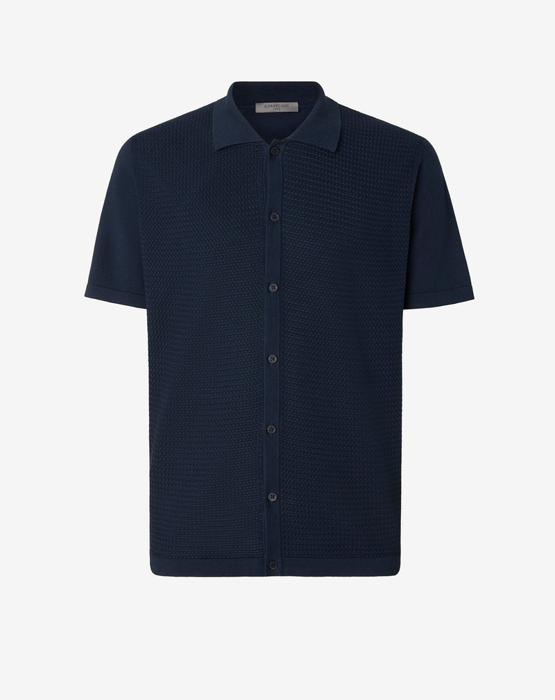 Navy blue knit shirt 1