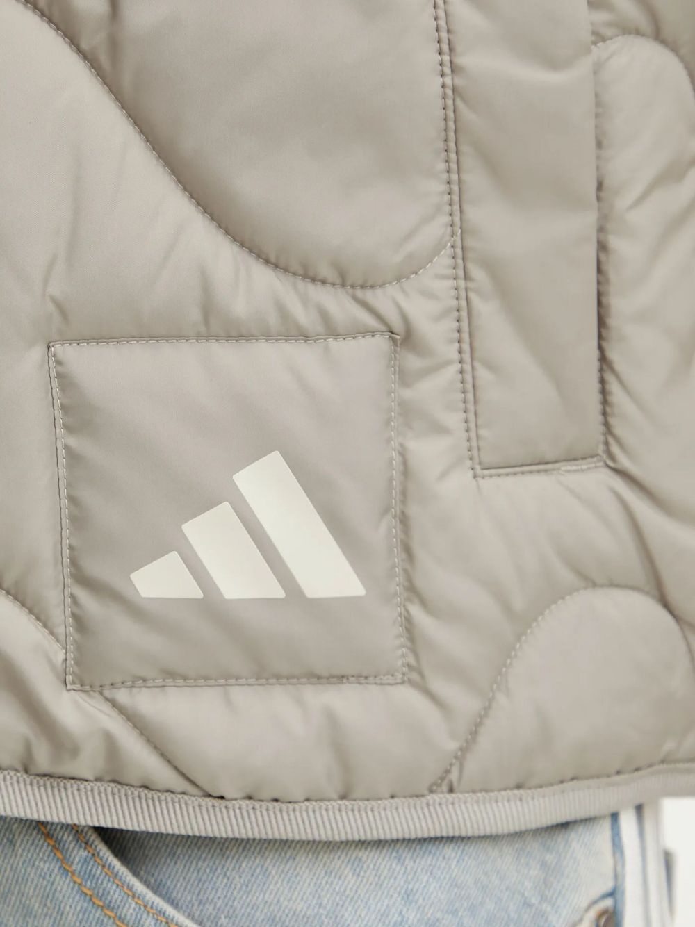 logo-patch quilted-wave vest - 6