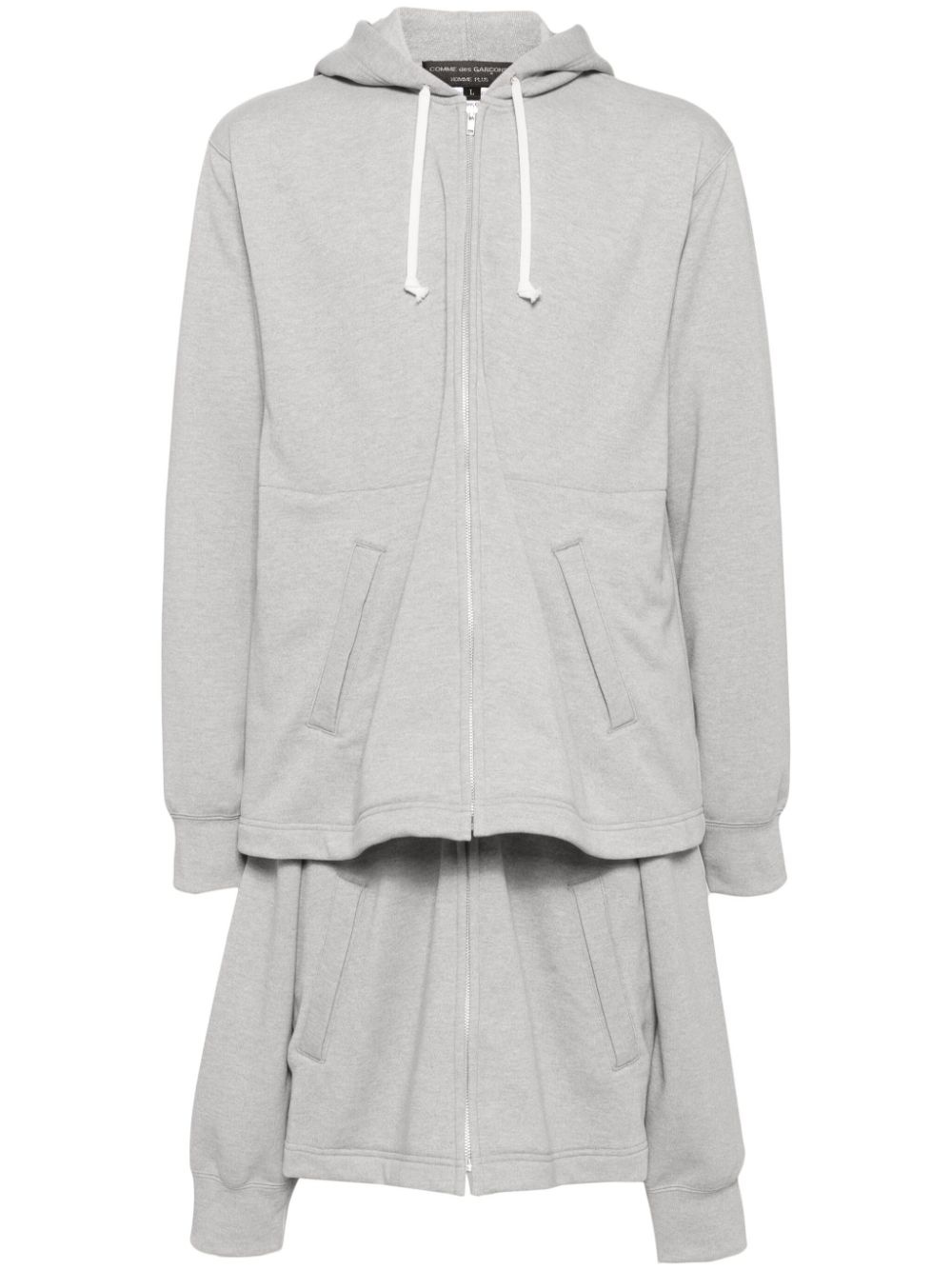 layered zip-up hoodie - 1