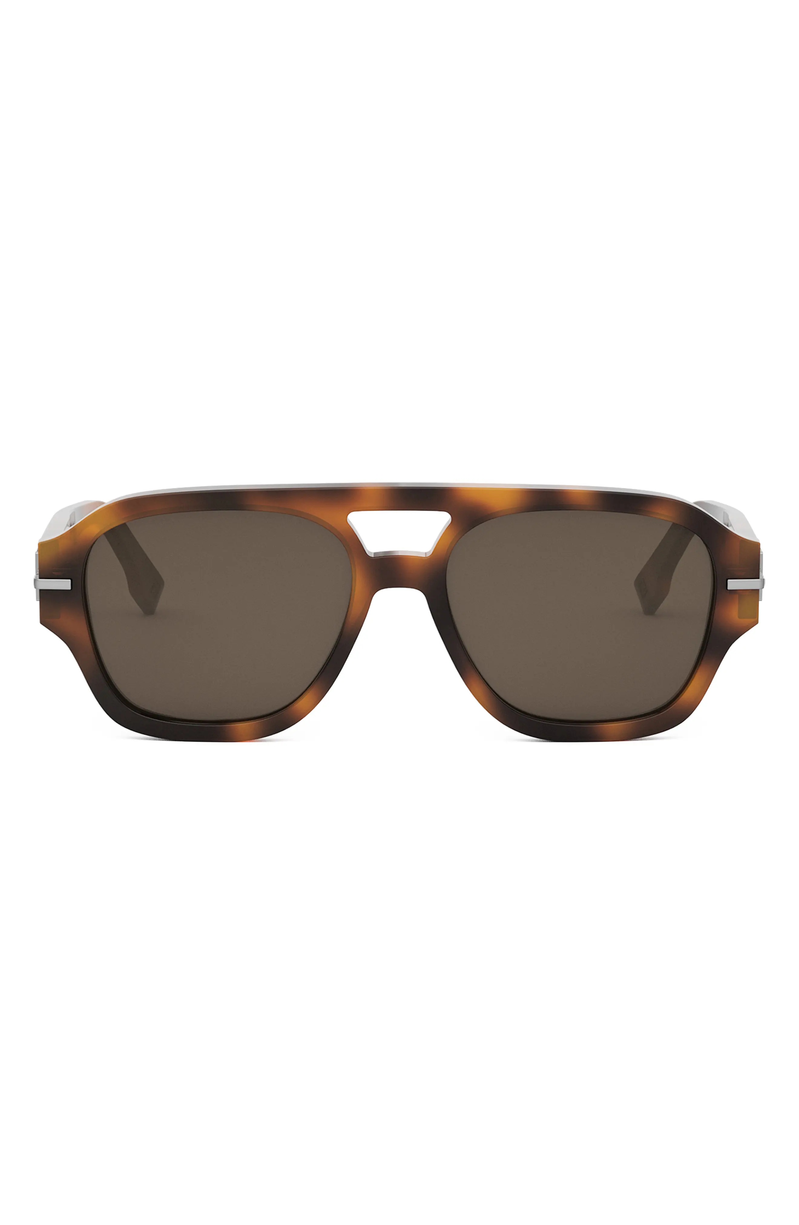 'Fendigraphy 55mm Geometric Sunglasses in Blonde Havana /Brown - 1