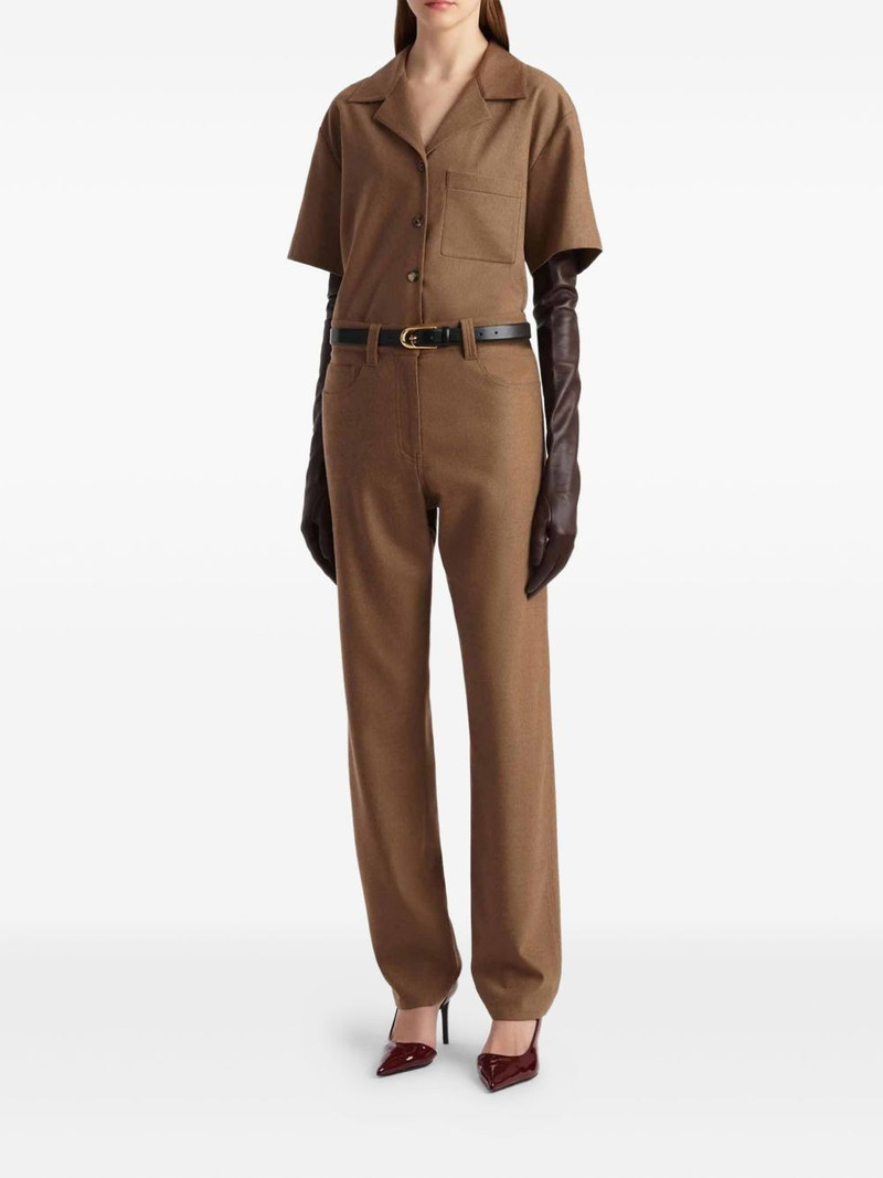 KHAITE straight-leg wool-blend trousers outlook