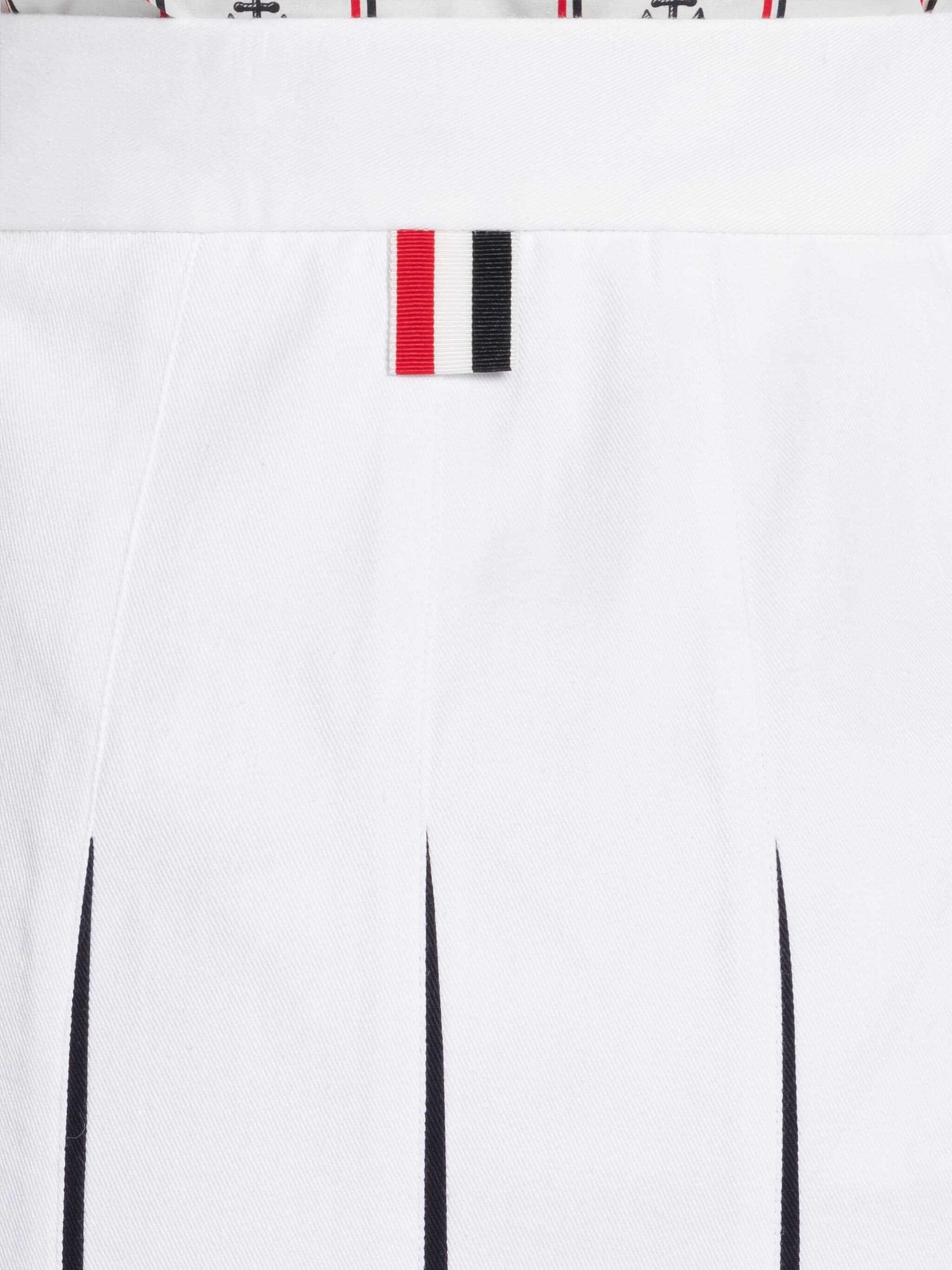 Twill Trompe L'oeil Pleated Skirt - 5
