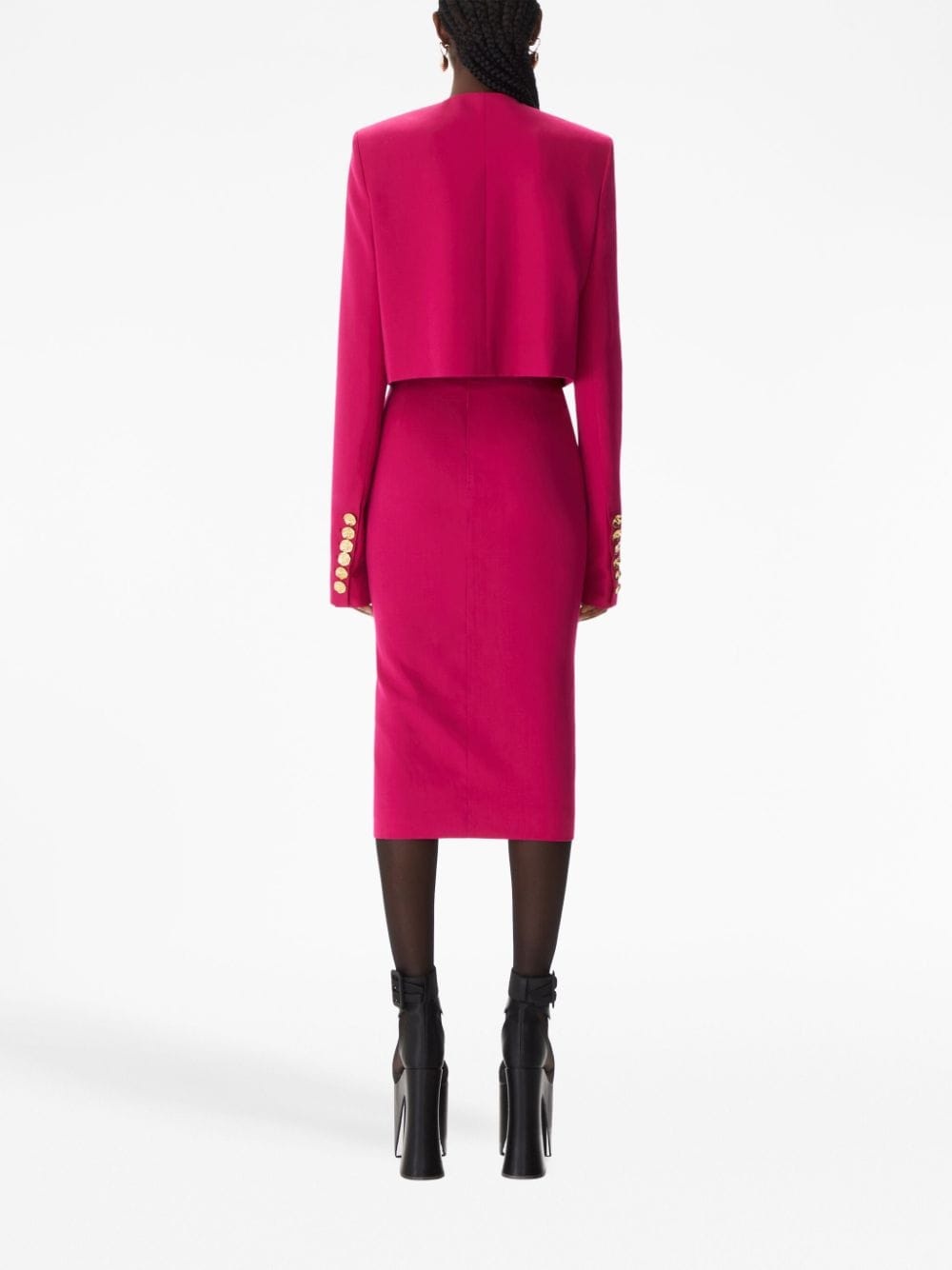 high-waisted wool pencil skirt - 3