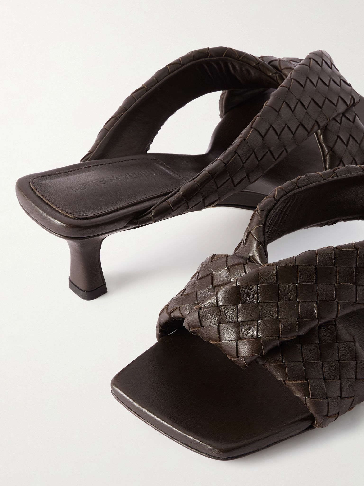 Riva intrecciato leather mules Brown - 4
