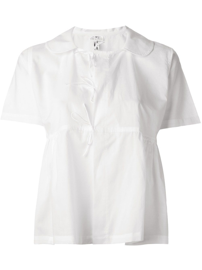 lace-up detail flared shirt 1