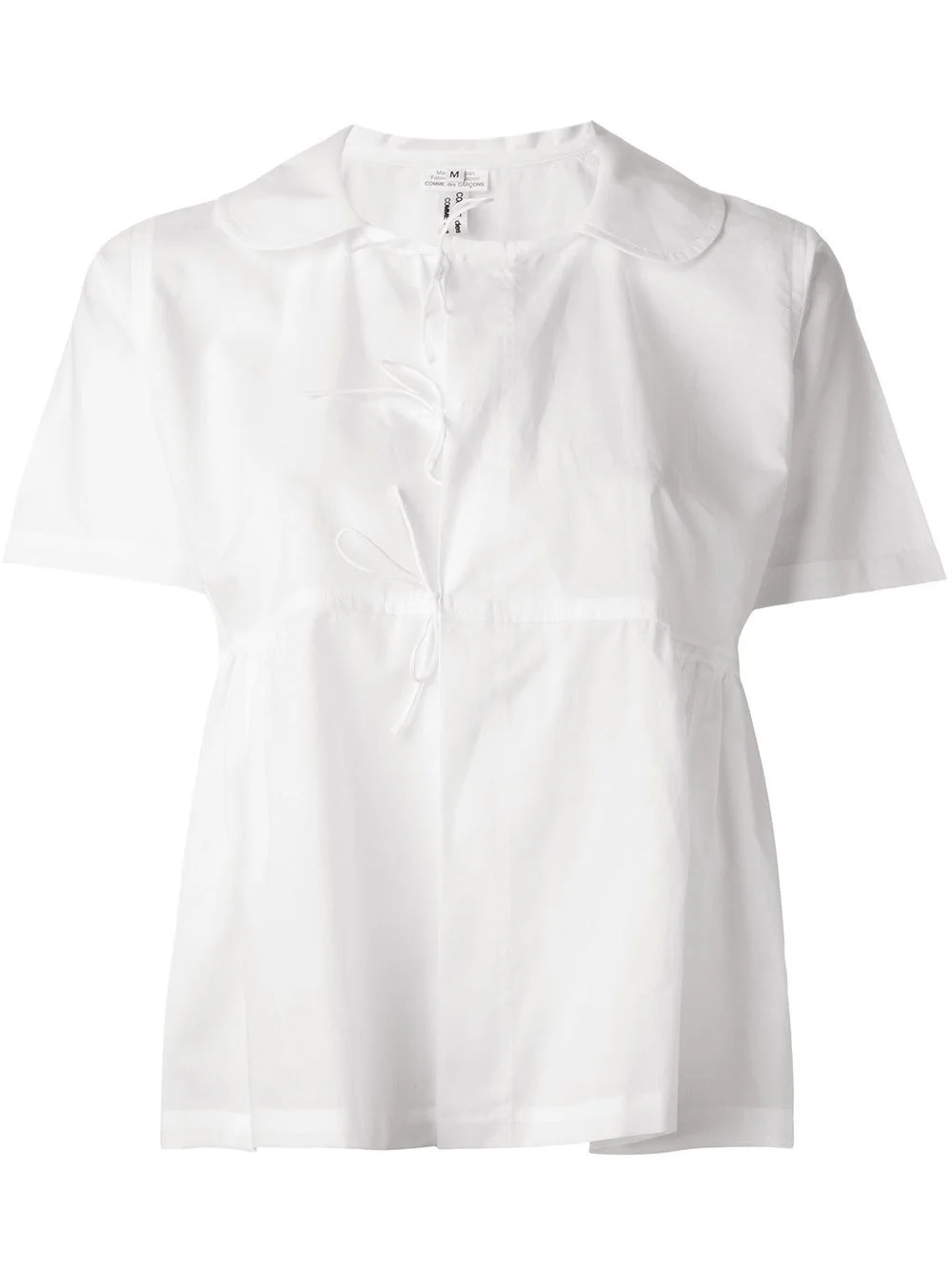 lace-up detail flared shirt - 1