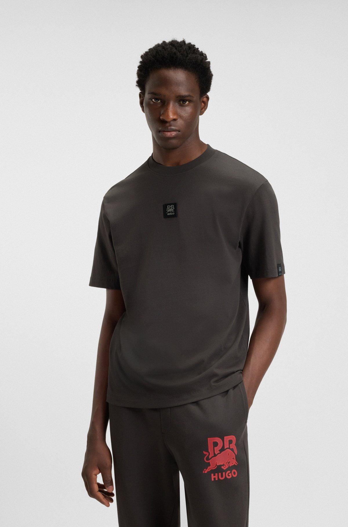 HUGO X RB T-SHIRT WITH BULL-GRAPHIC LOGO PATCH - 2