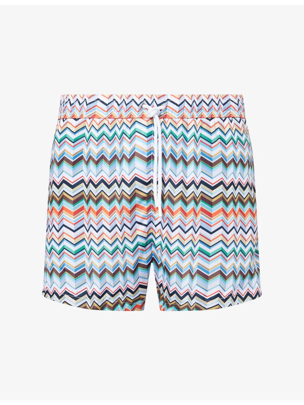 Mid-Length Zig-Zag Print Swim Shorts - 1